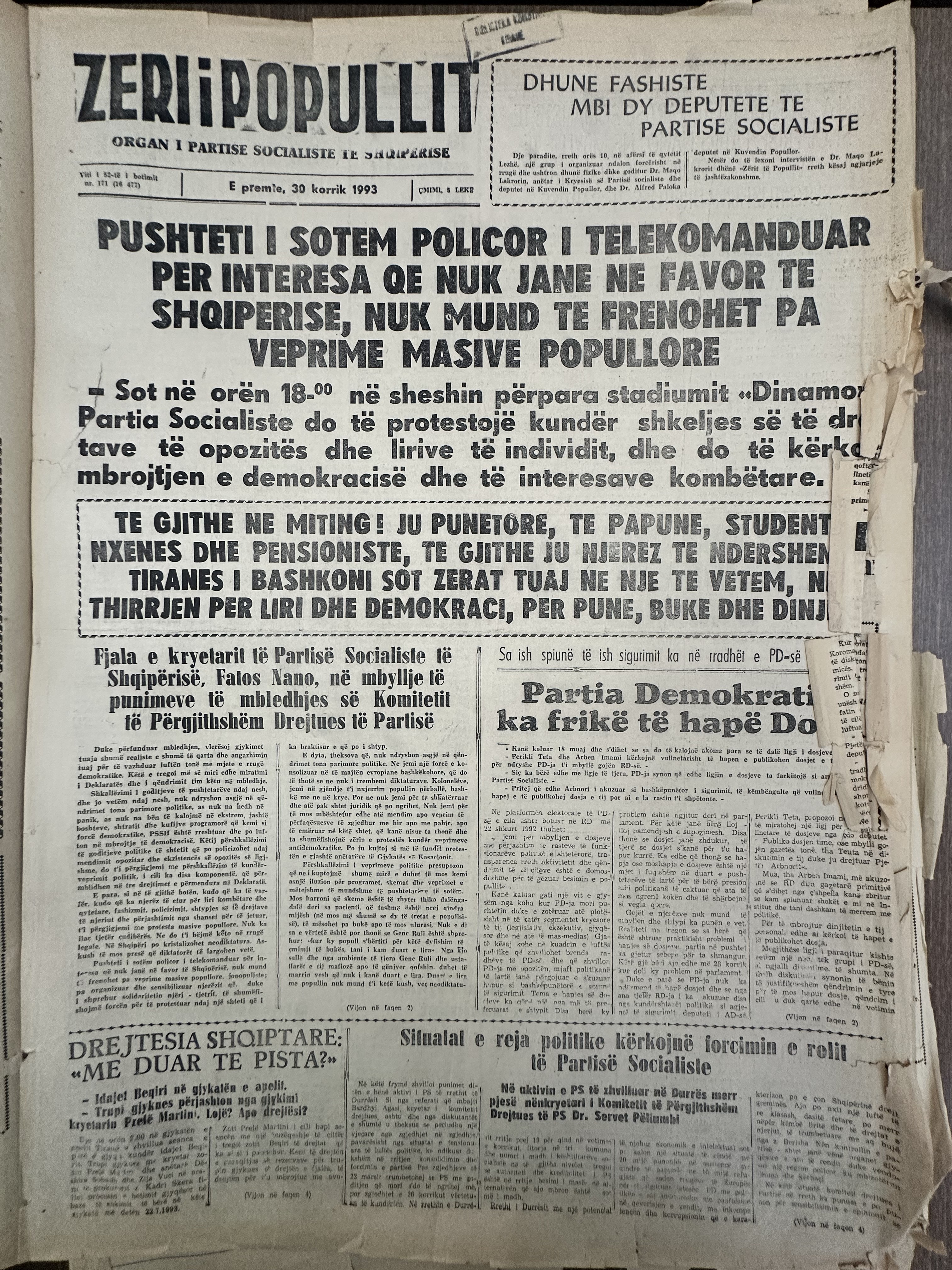 Zëri i Popullit 1993-07-30