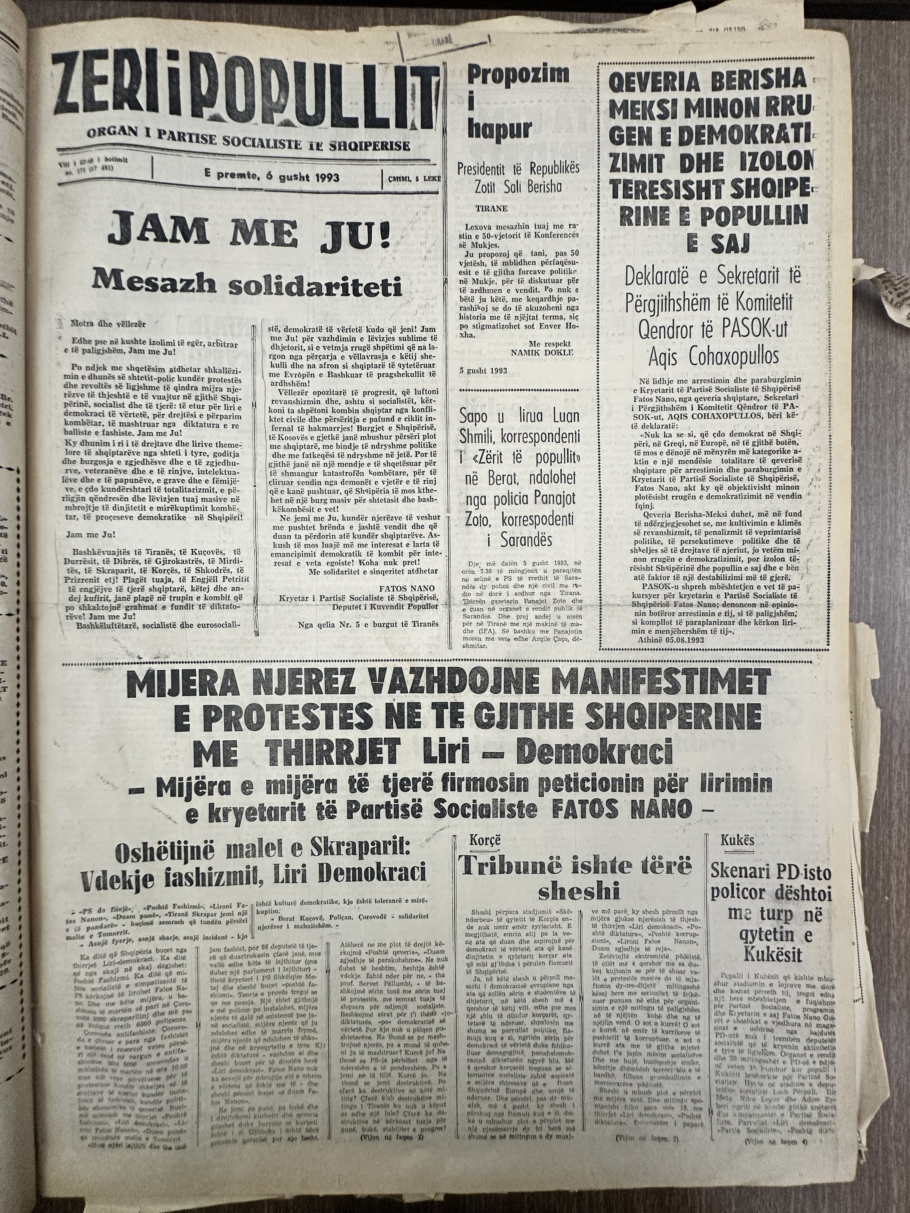 Zëri i Popullit 1993-08-06