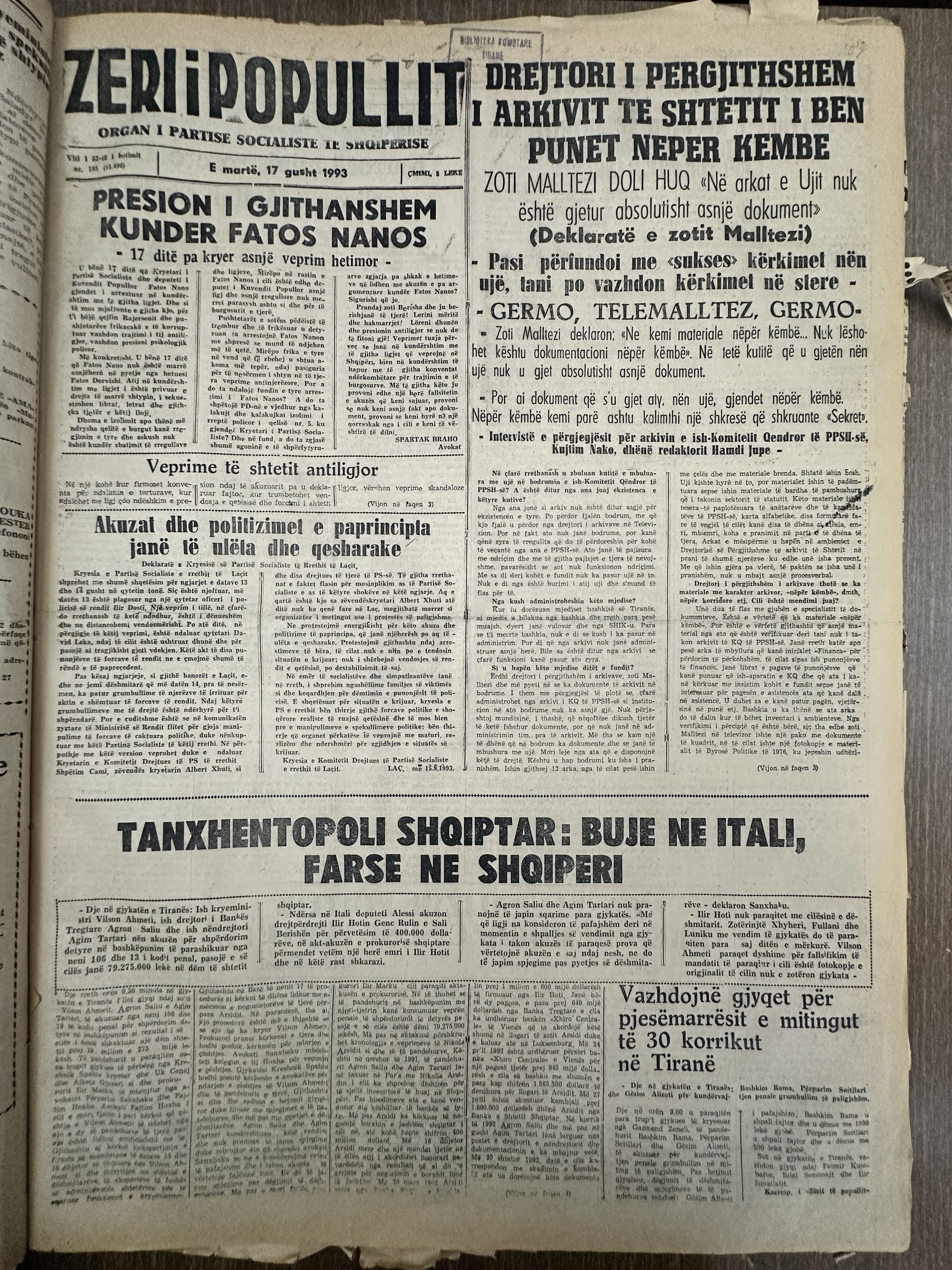 Zëri i Popullit 1993-08-17