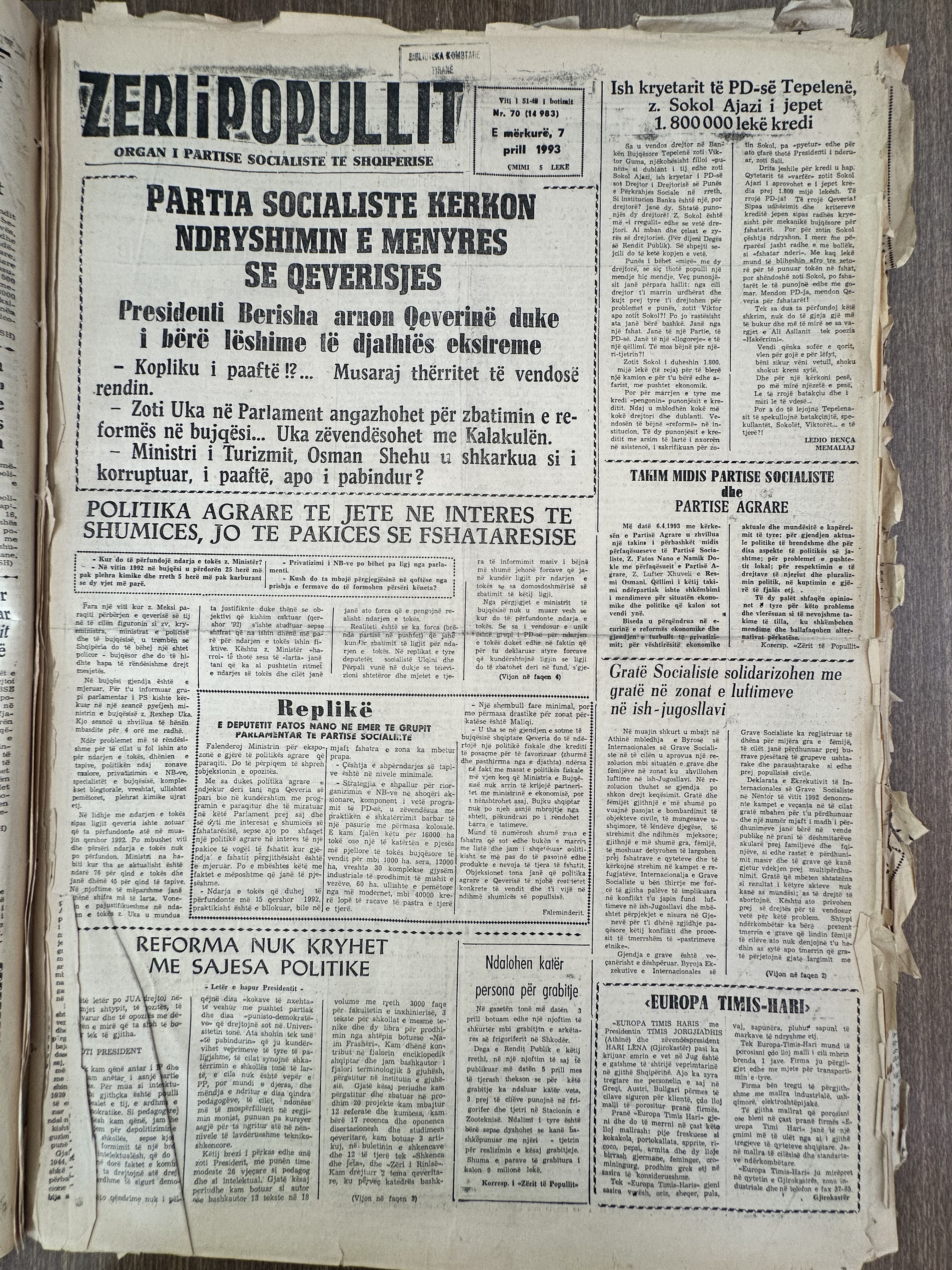 Zëri i Popullit 1993-04-07