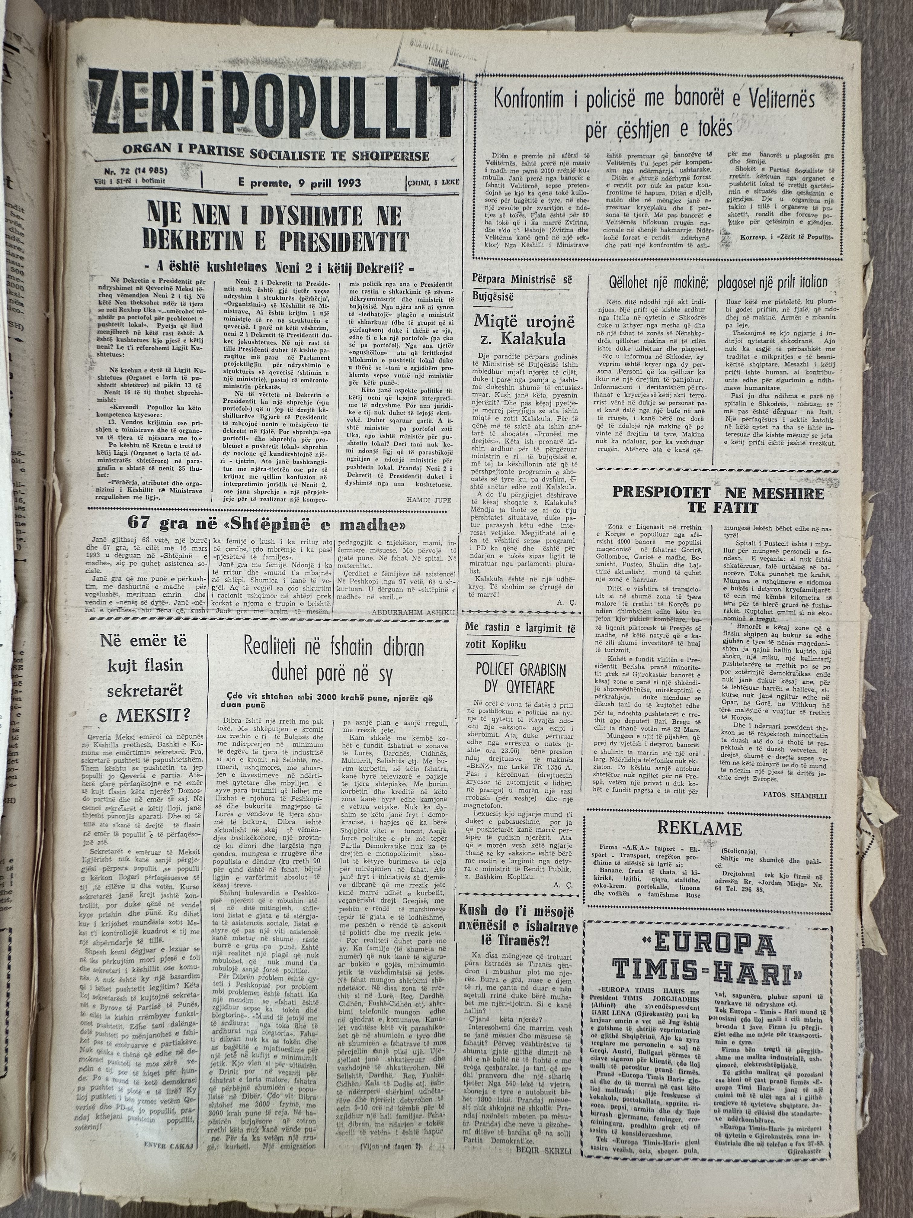 Zëri i Popullit 1993-04-09