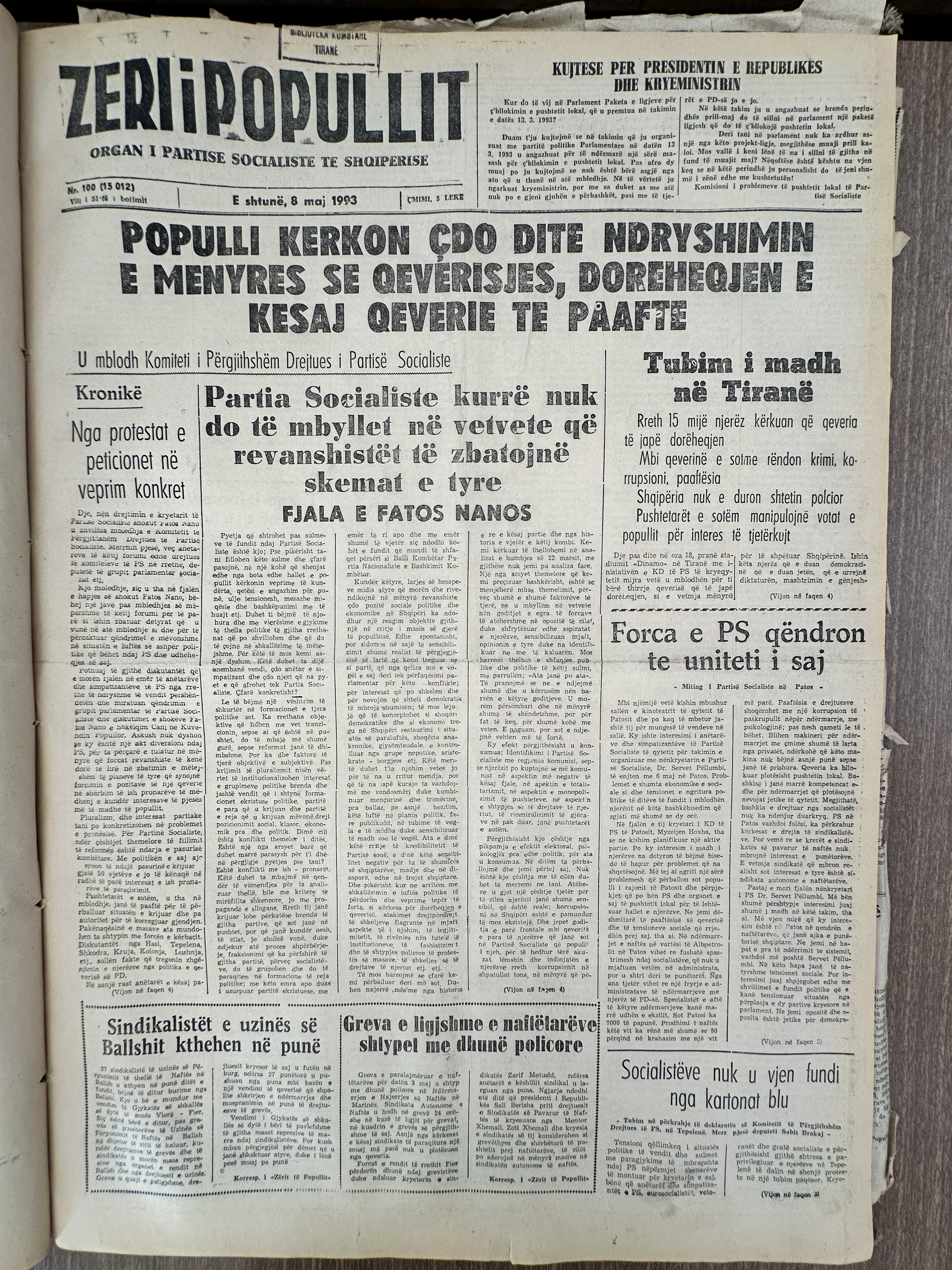Zëri i Popullit 1993-05-08