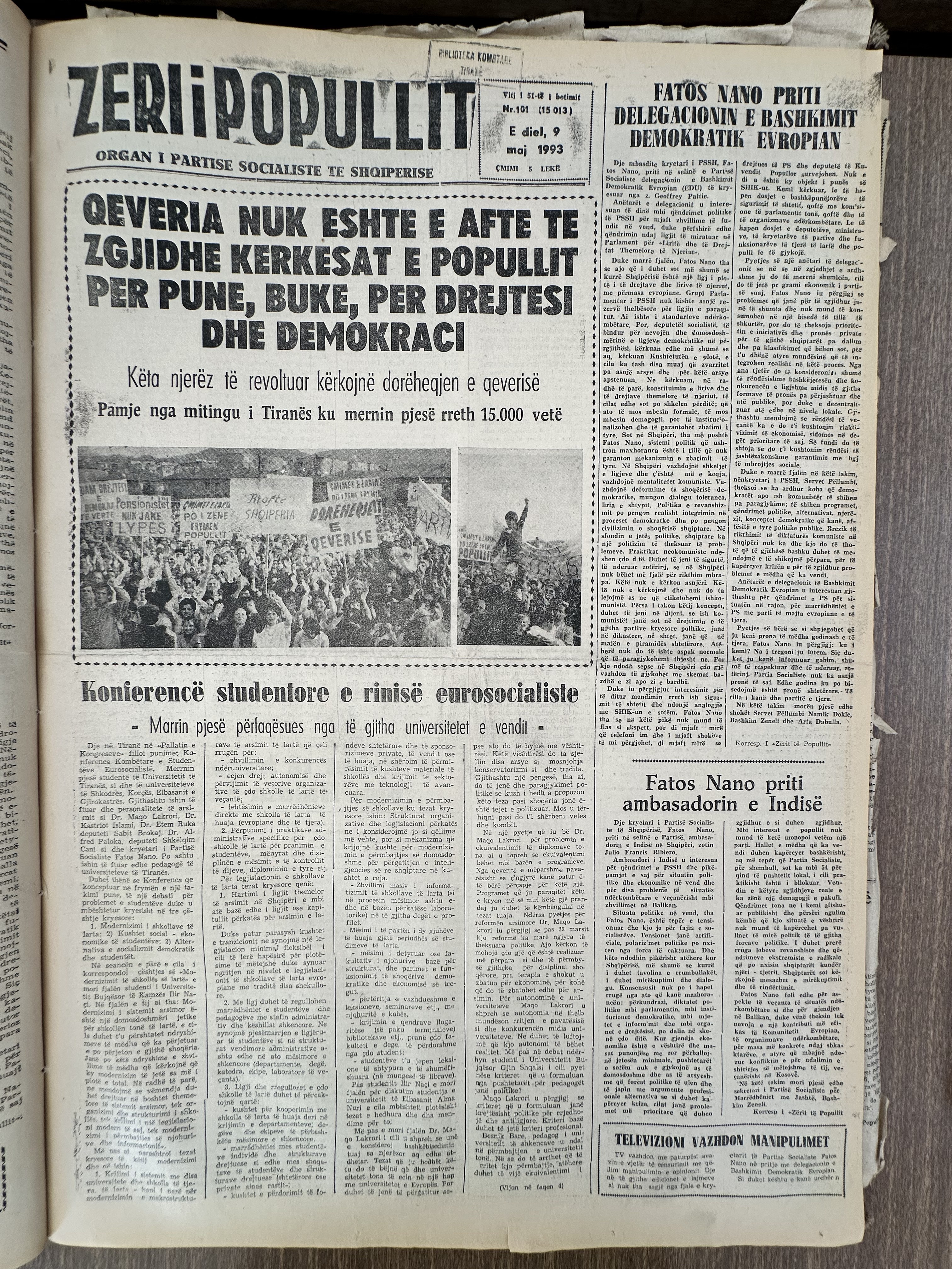 Zëri i Popullit 1993-05-09