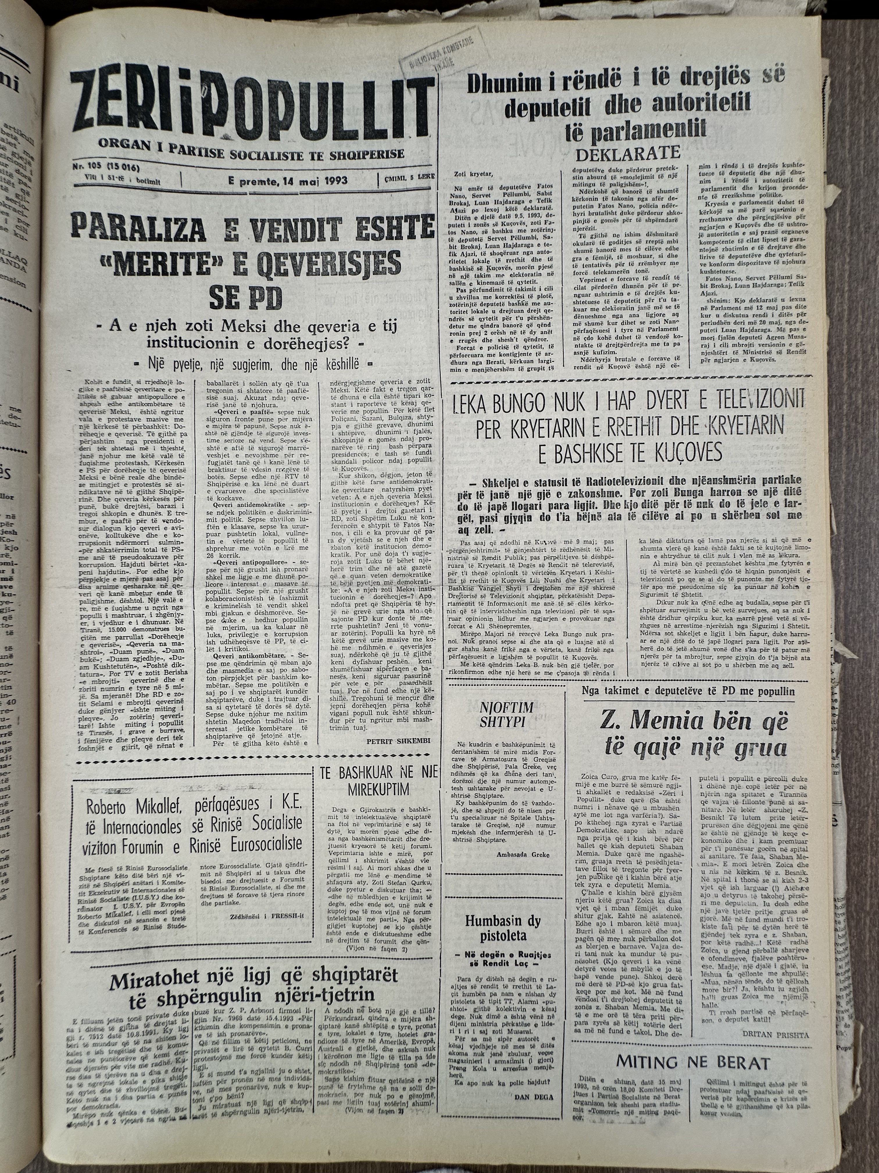 Zëri i Popullit 1993-05-14