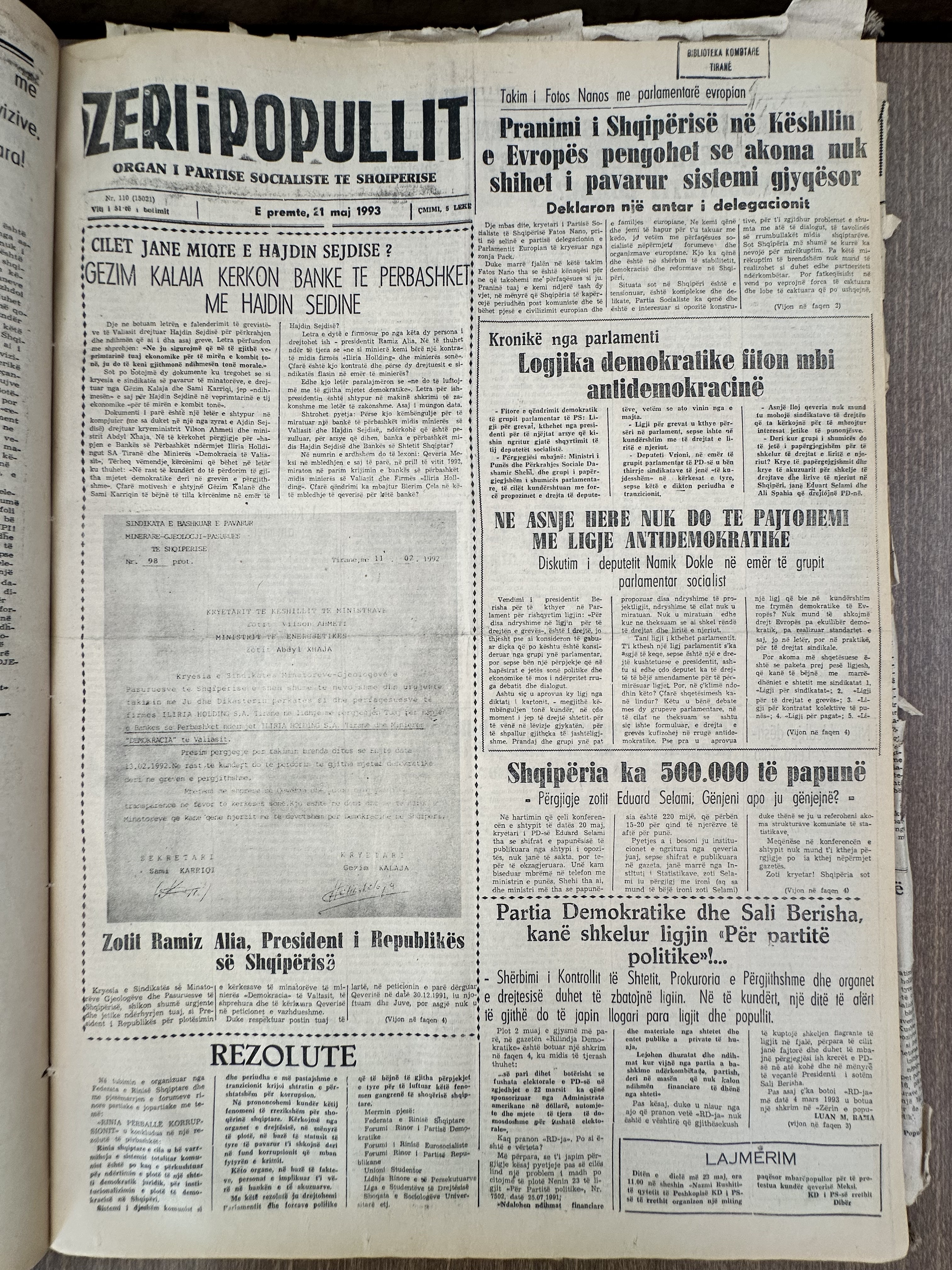 Zëri i Popullit 1993-05-21