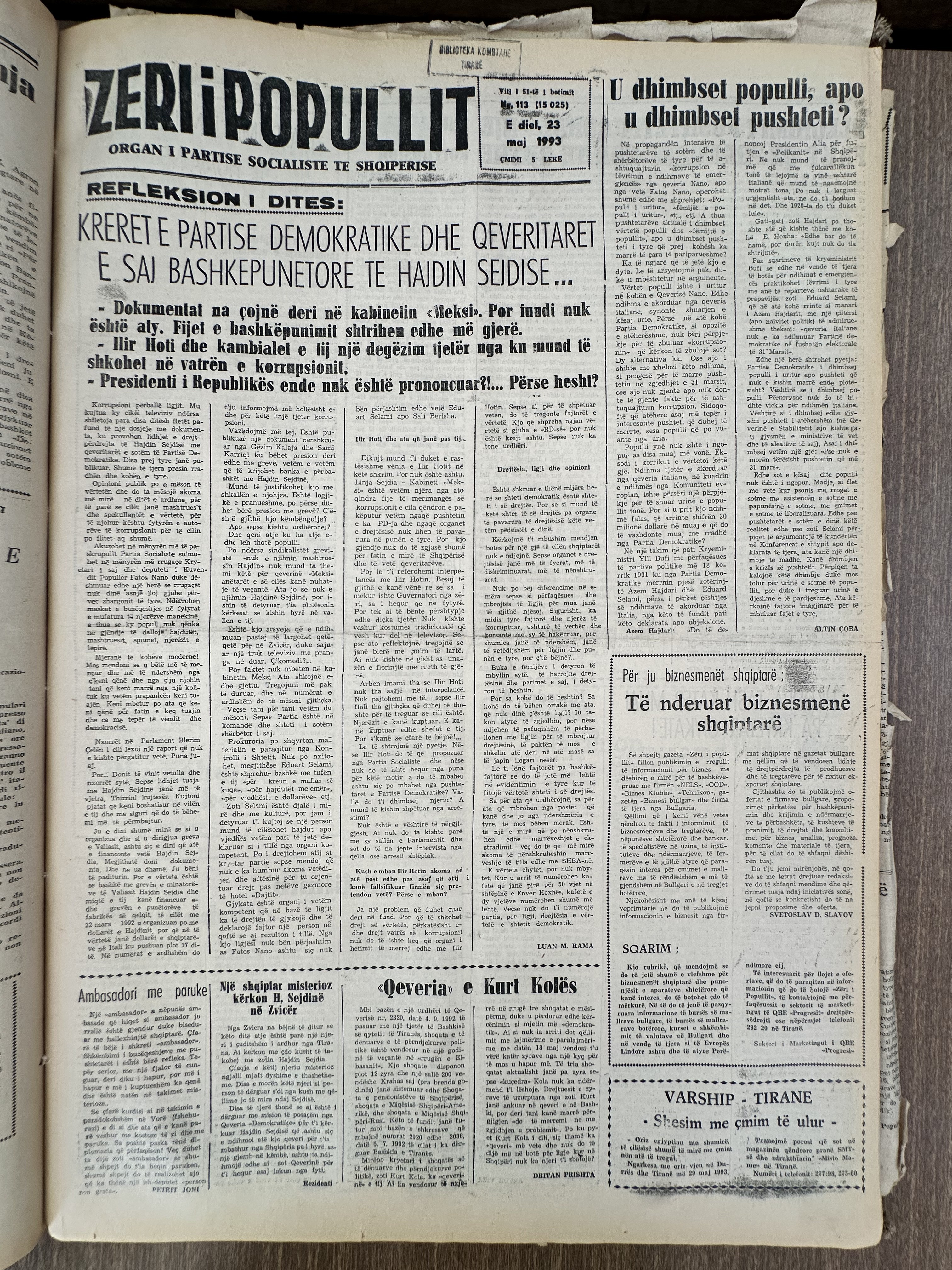 Zëri i Popullit 1993-05-23