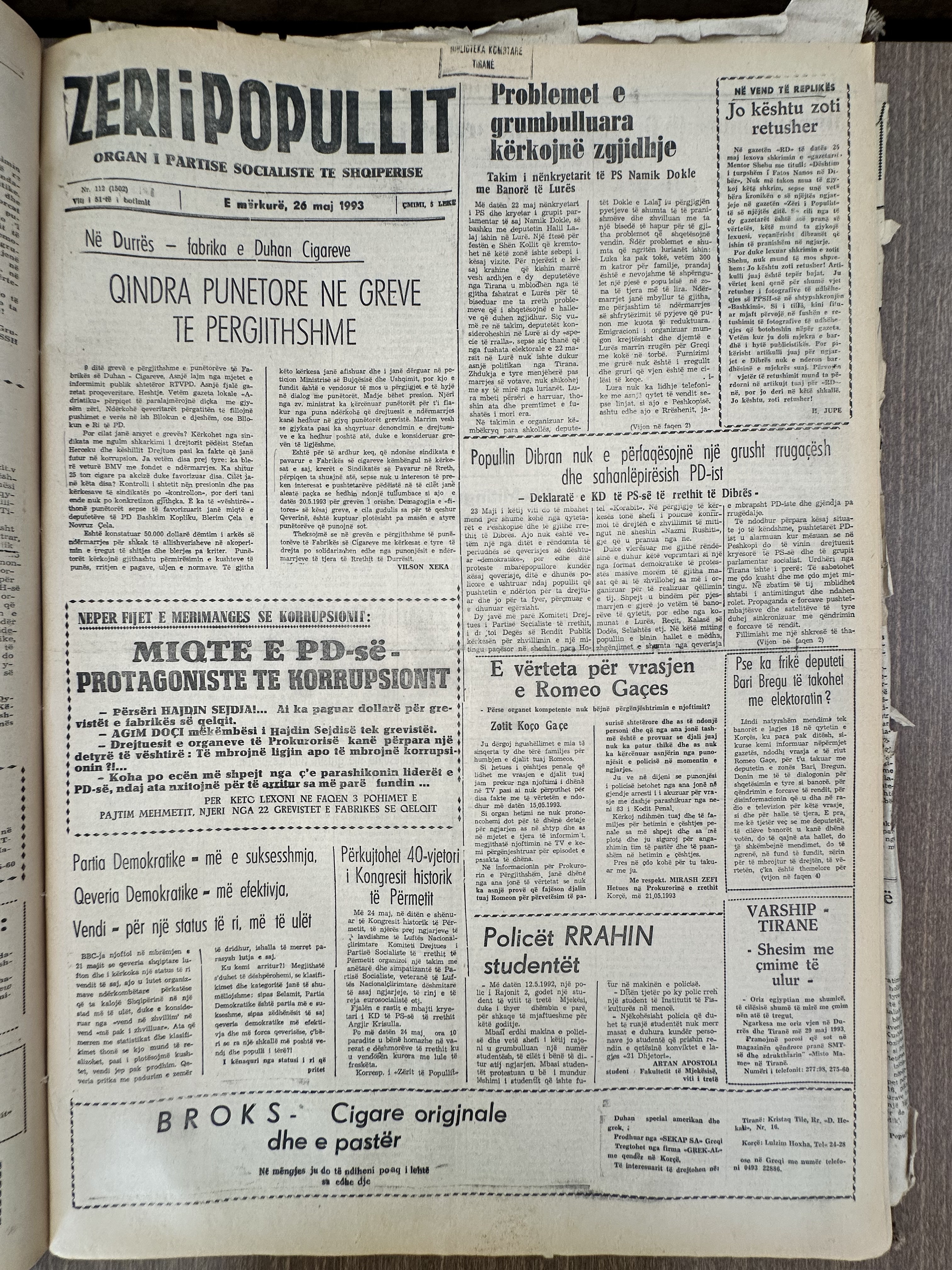 Zëri i Popullit 1993-05-26