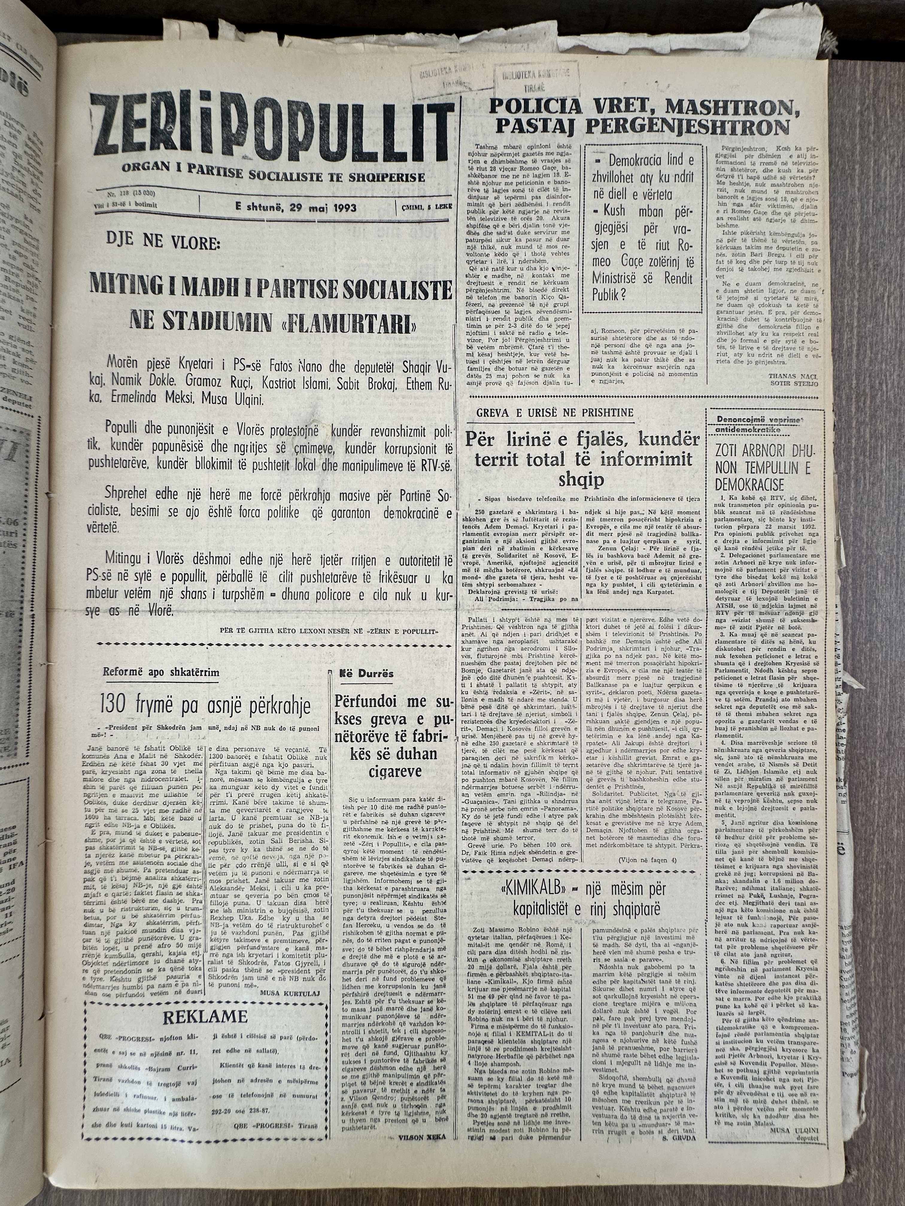 Zëri i Popullit 1993-05-29