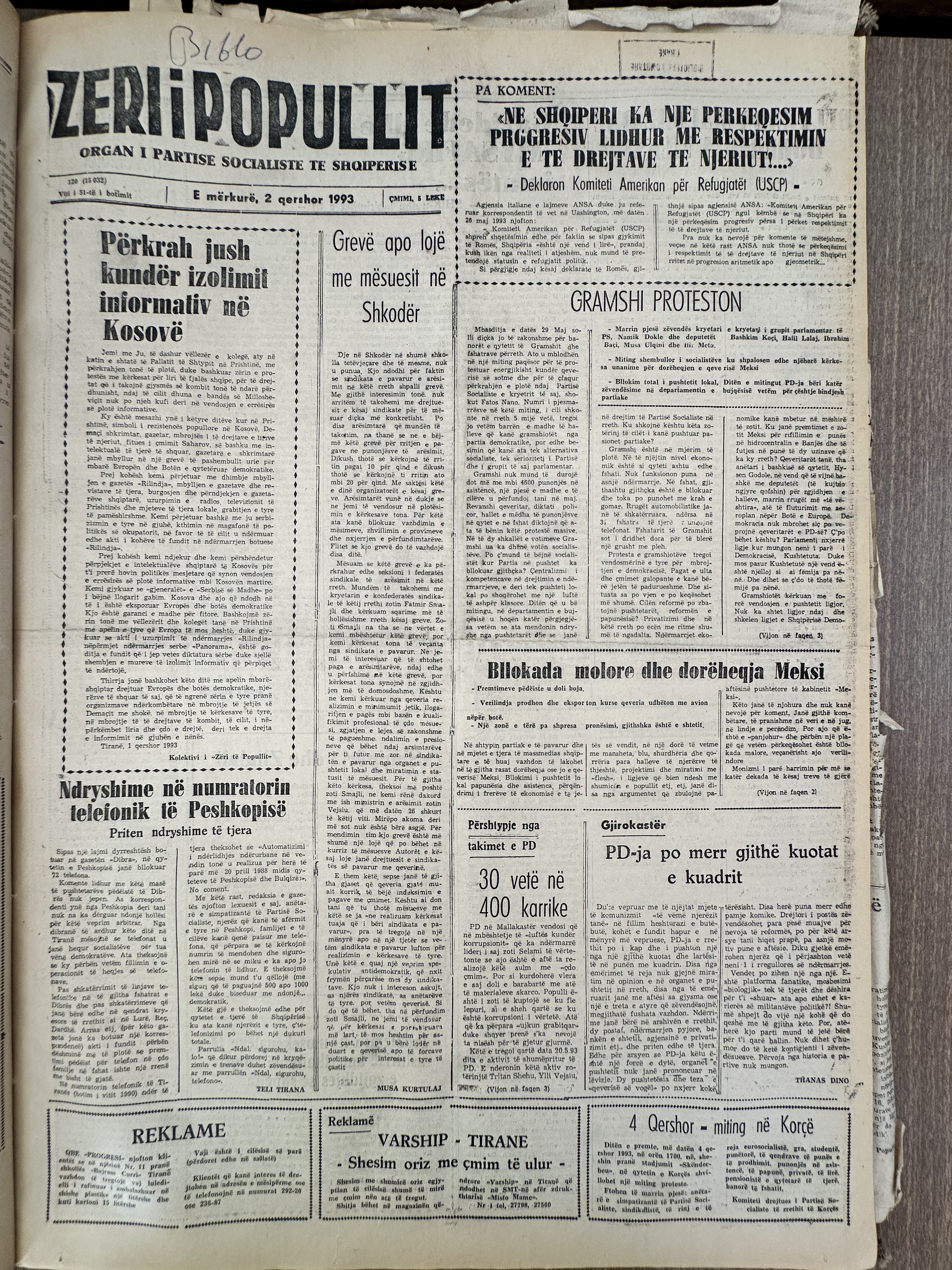 Zëri i Popullit 1993-06-02