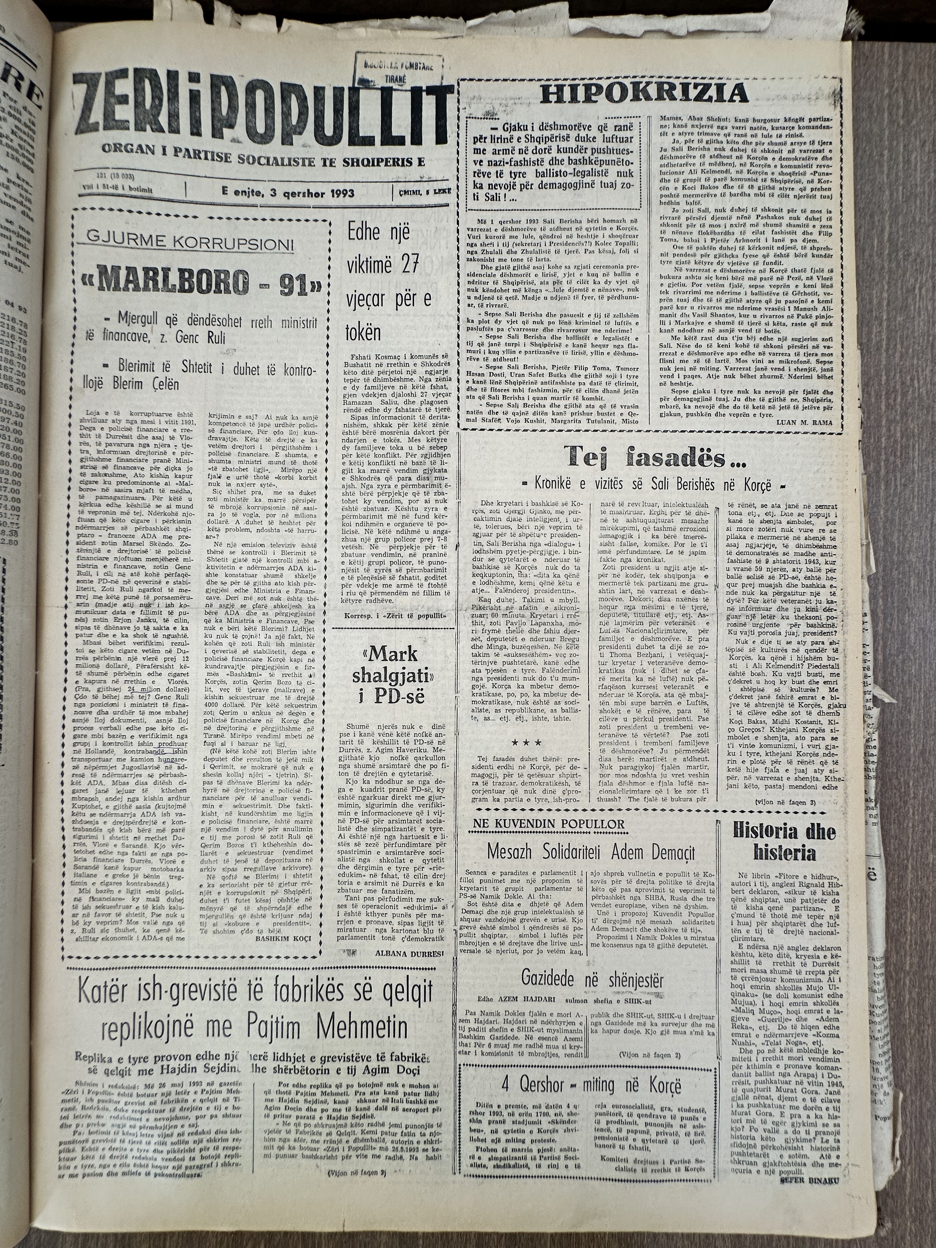 Zëri i Popullit 1993-06-03