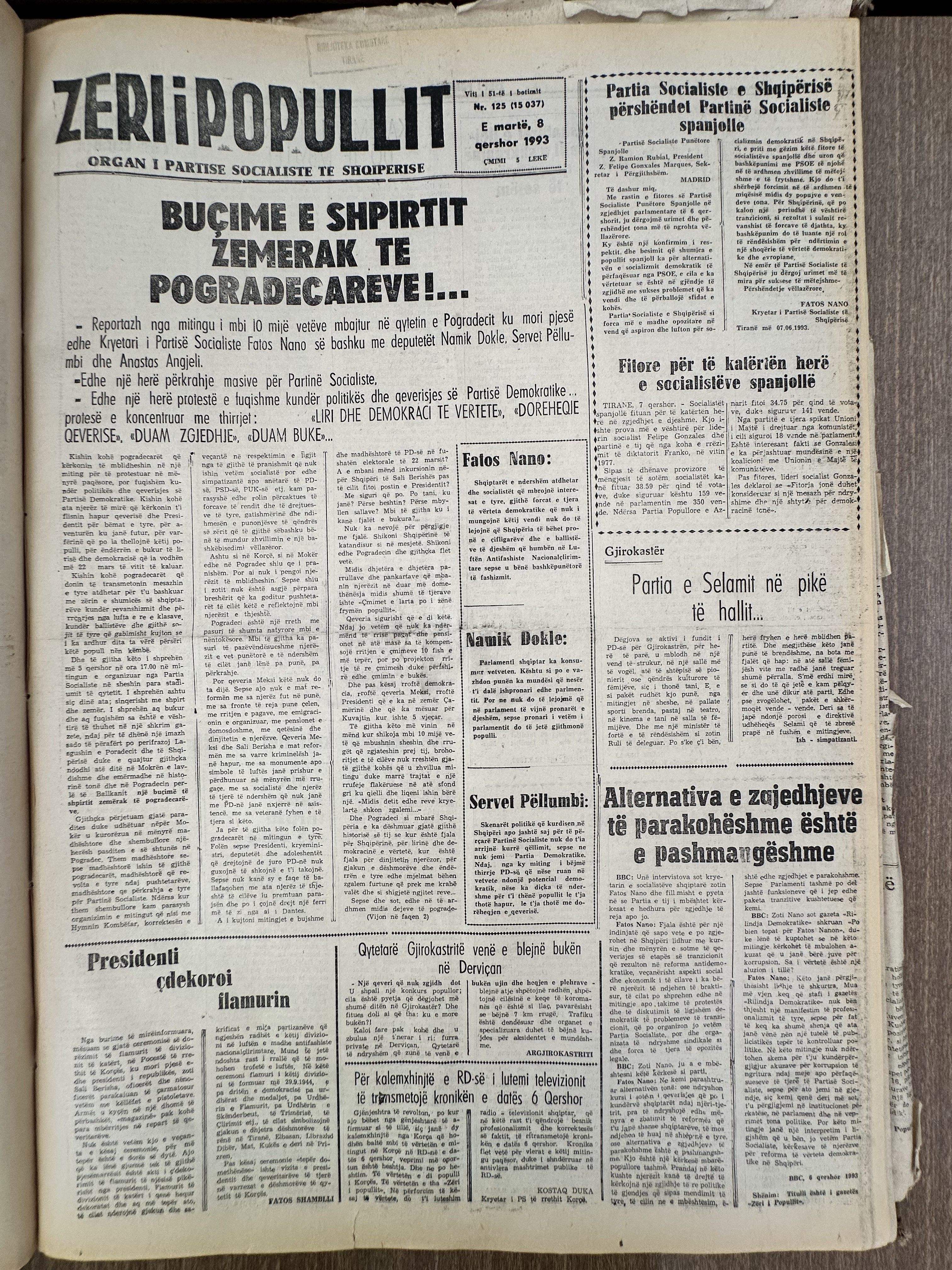 Zëri i Popullit 1993-06-08