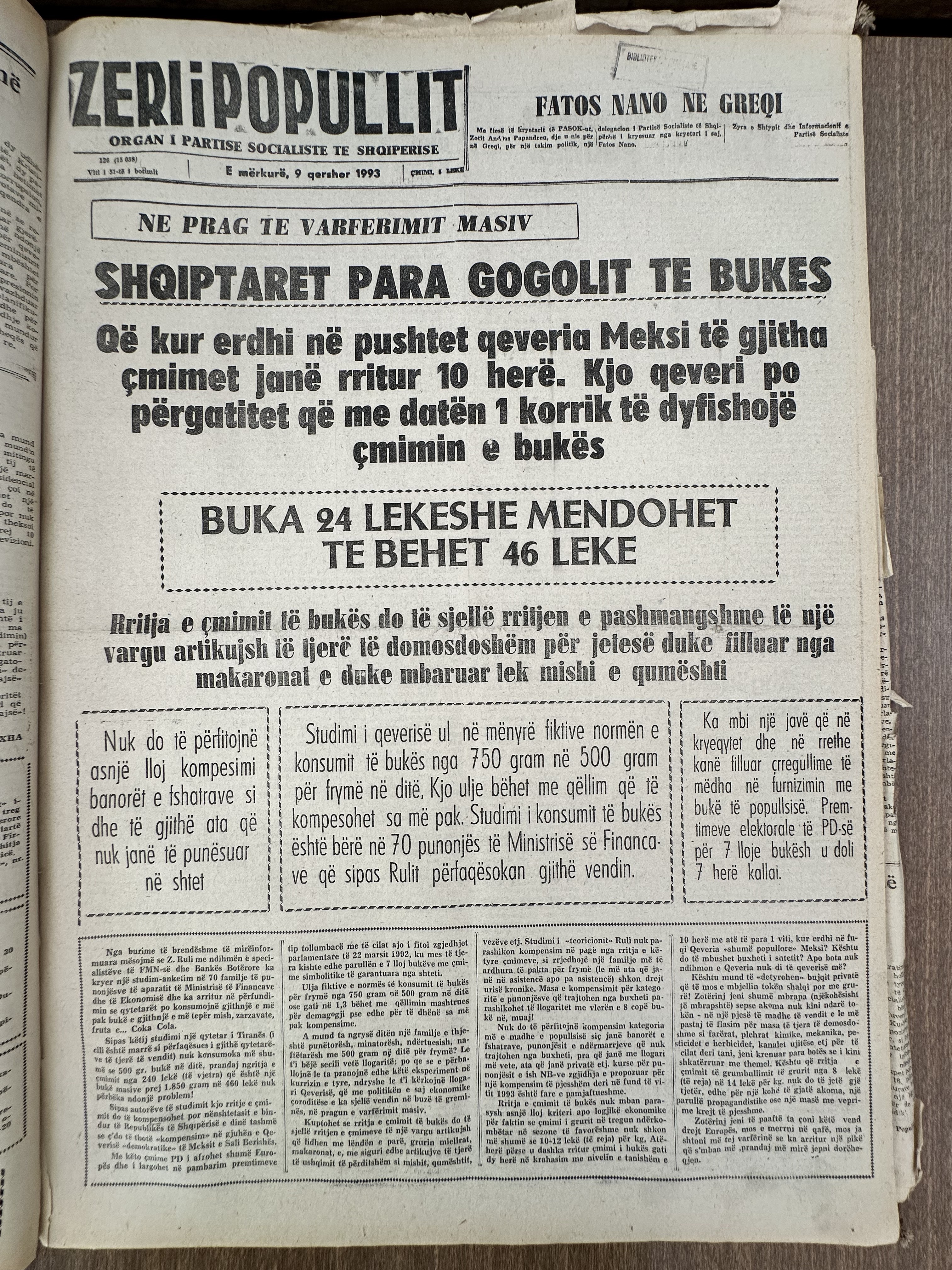 Zëri i Popullit 1993-06-09