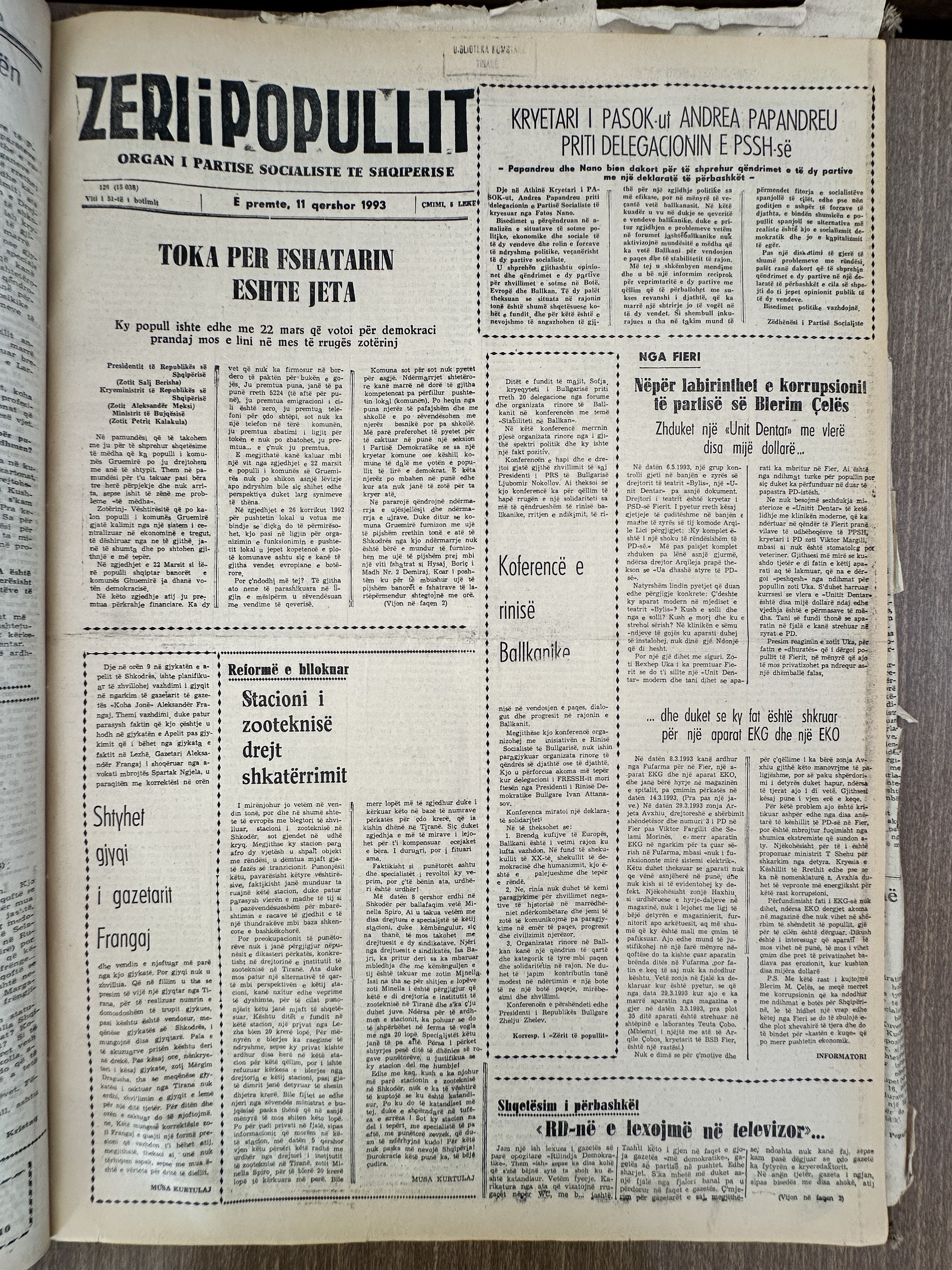 Zëri i Popullit 1993-06-11