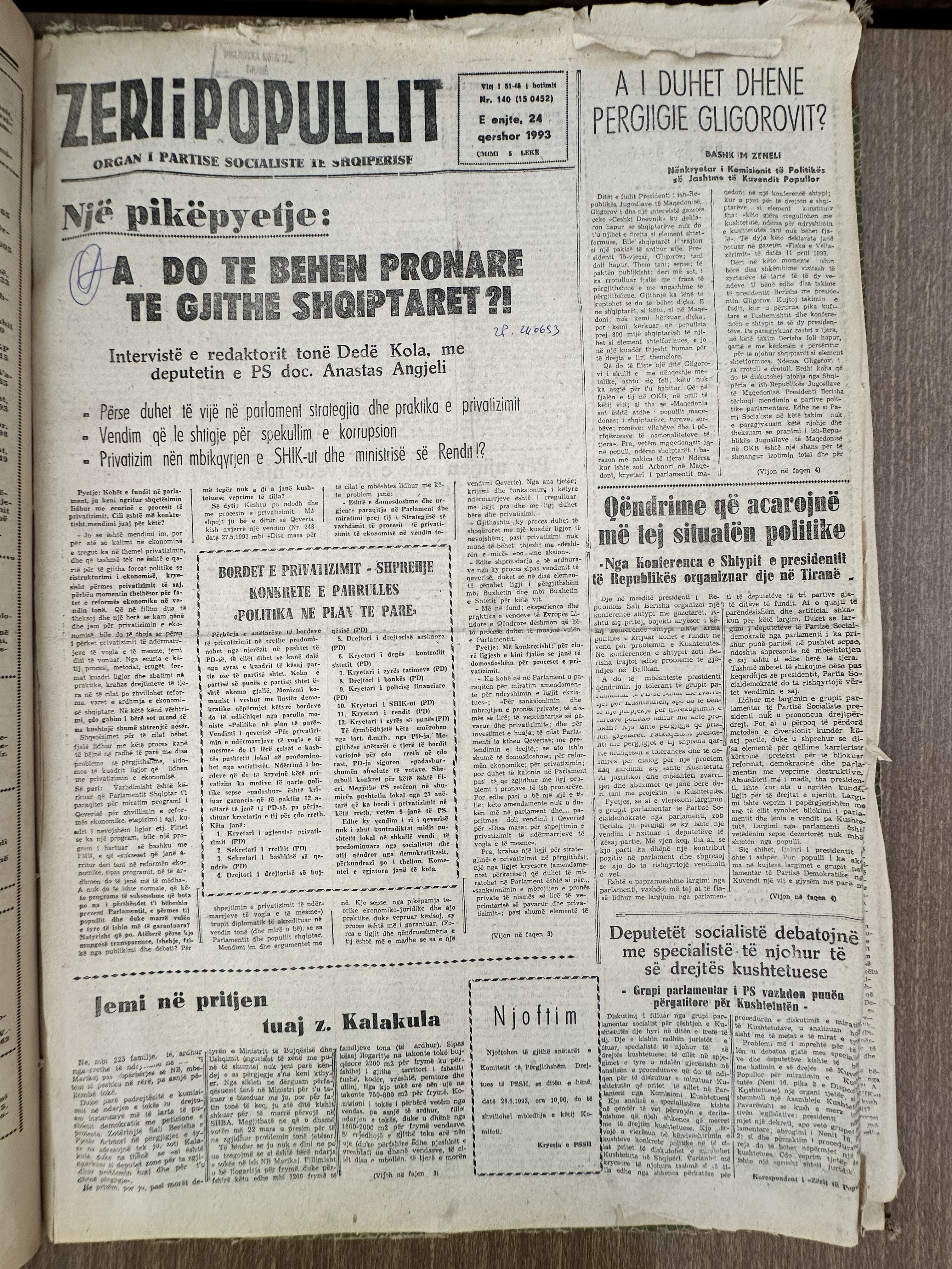 Zëri i Popullit 1993-06-24