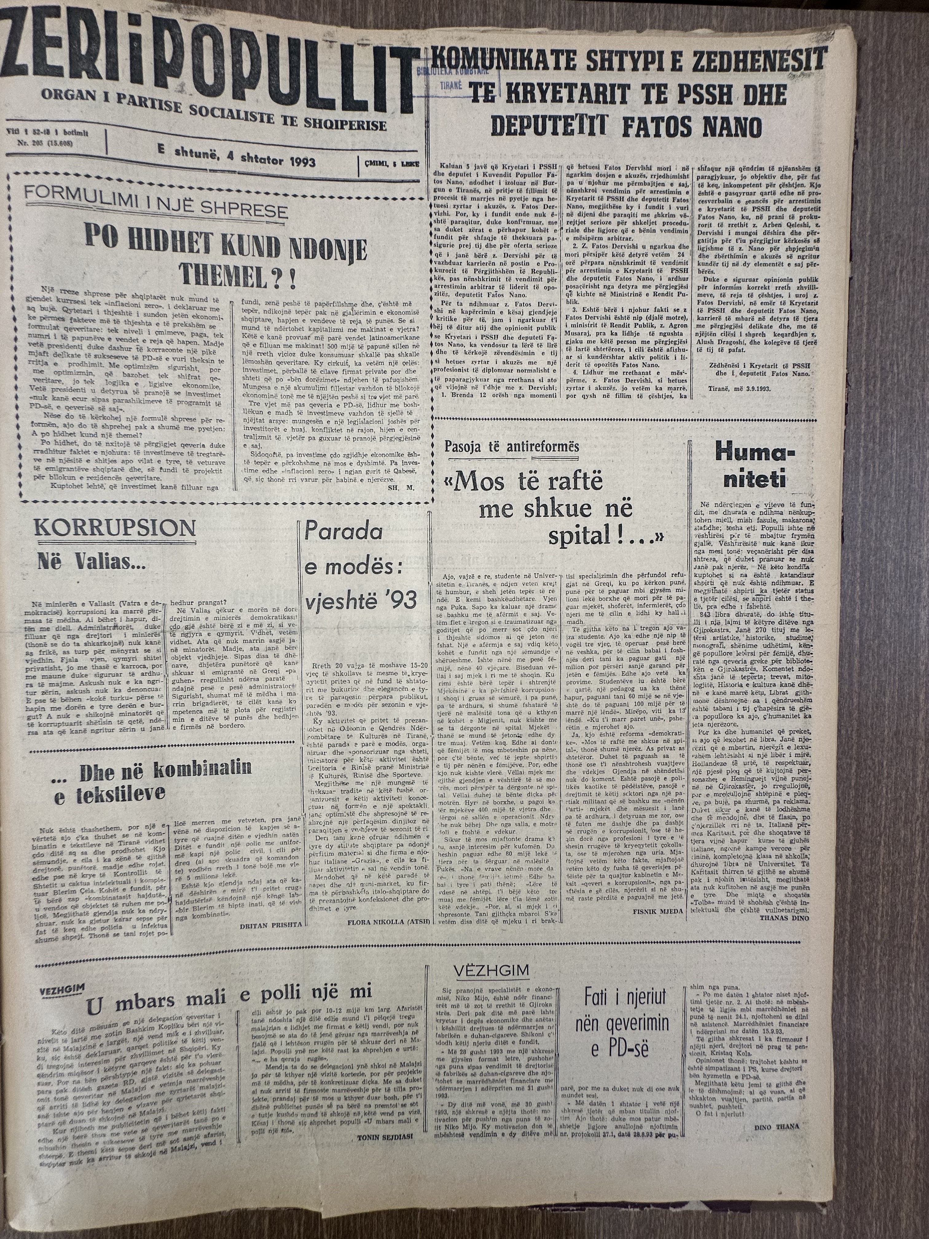 Zëri i Popullit 1993-09-04