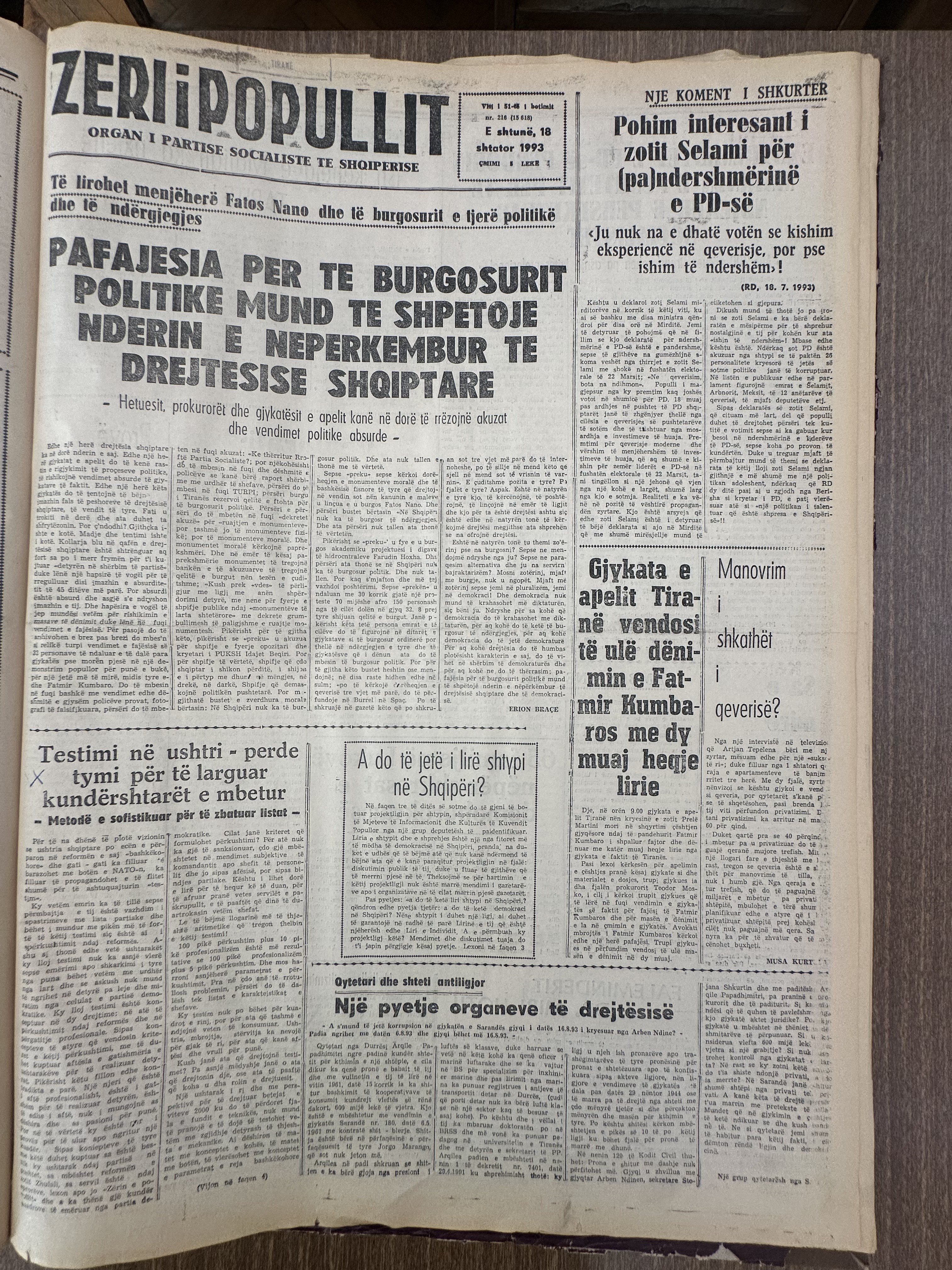 Zëri i Popullit 1993-09-18