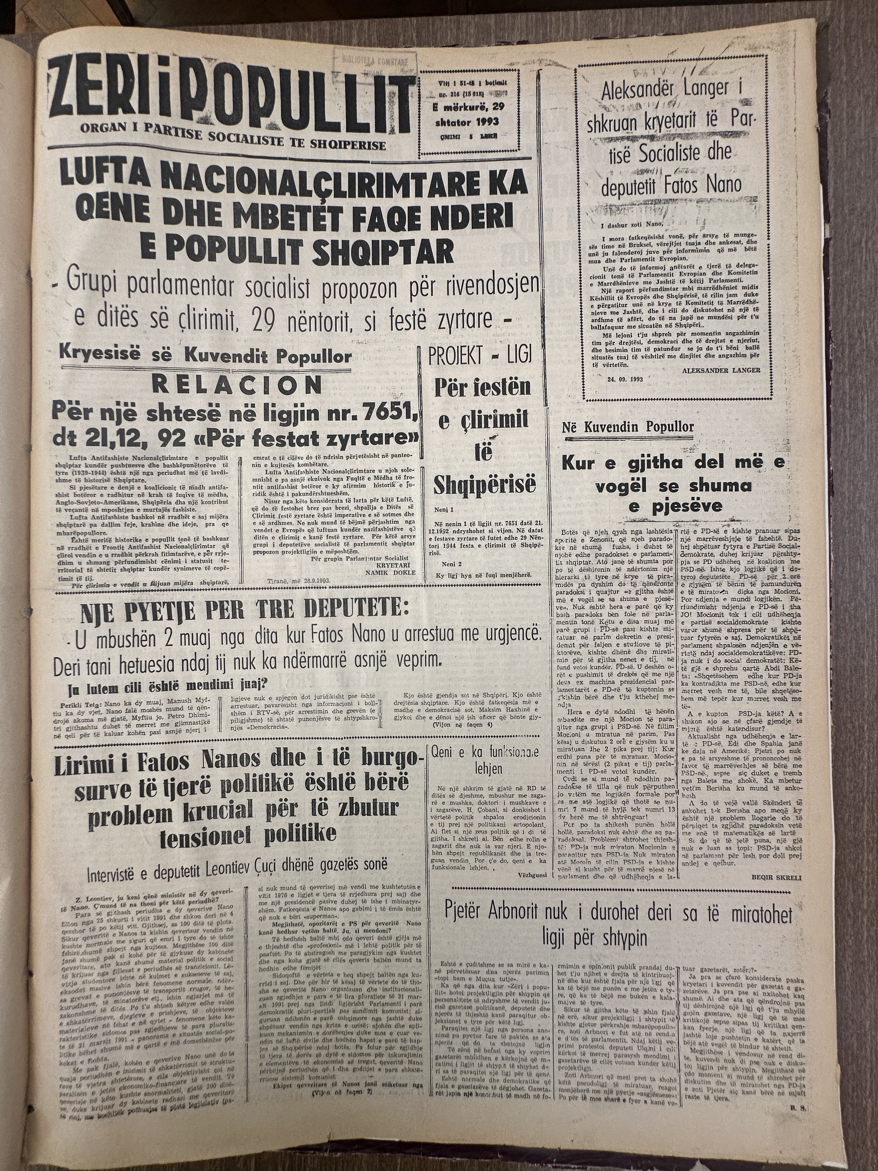 Zëri i Popullit 1993-09-30