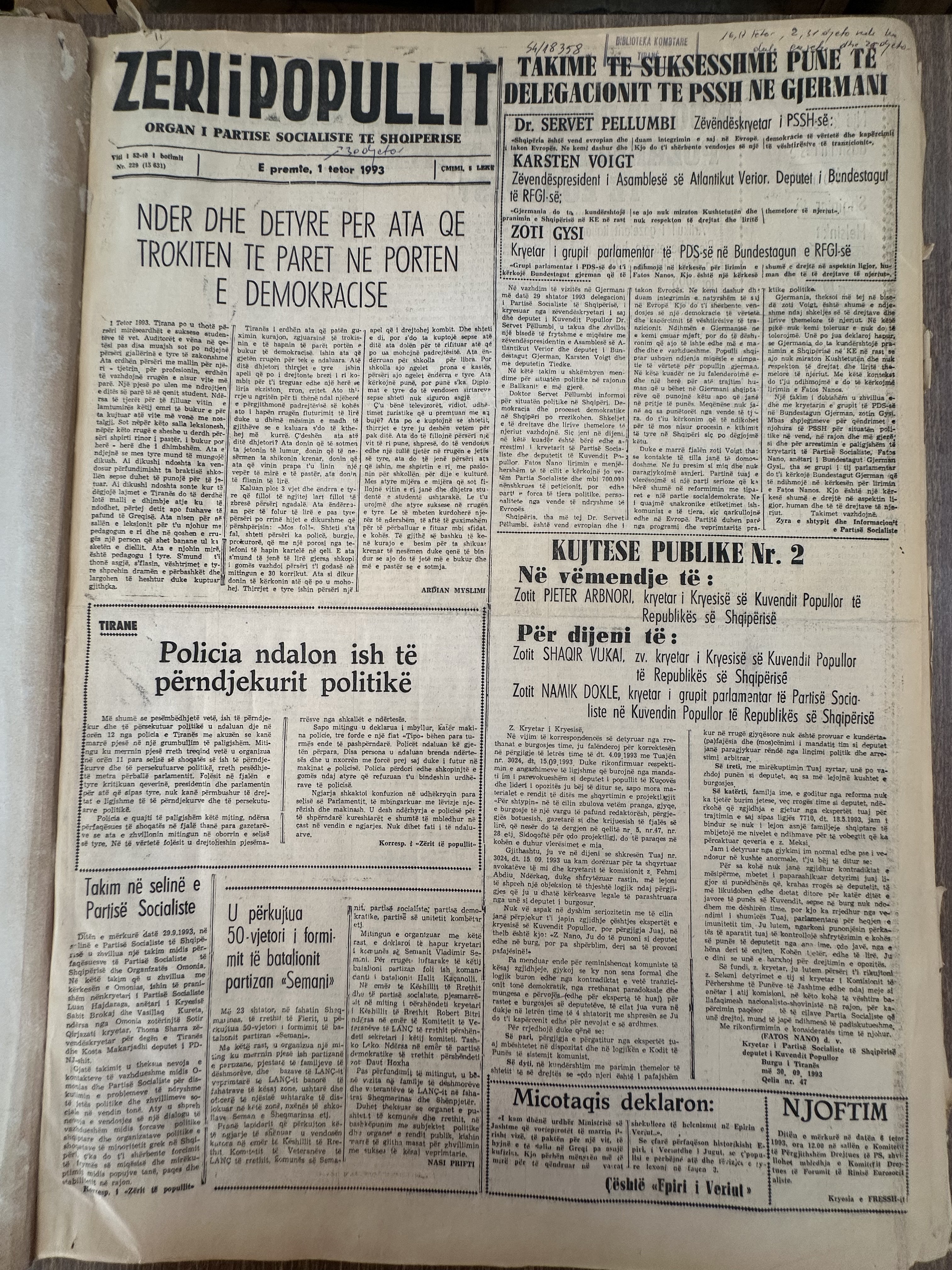 Zëri i Popullit 1993-10-01