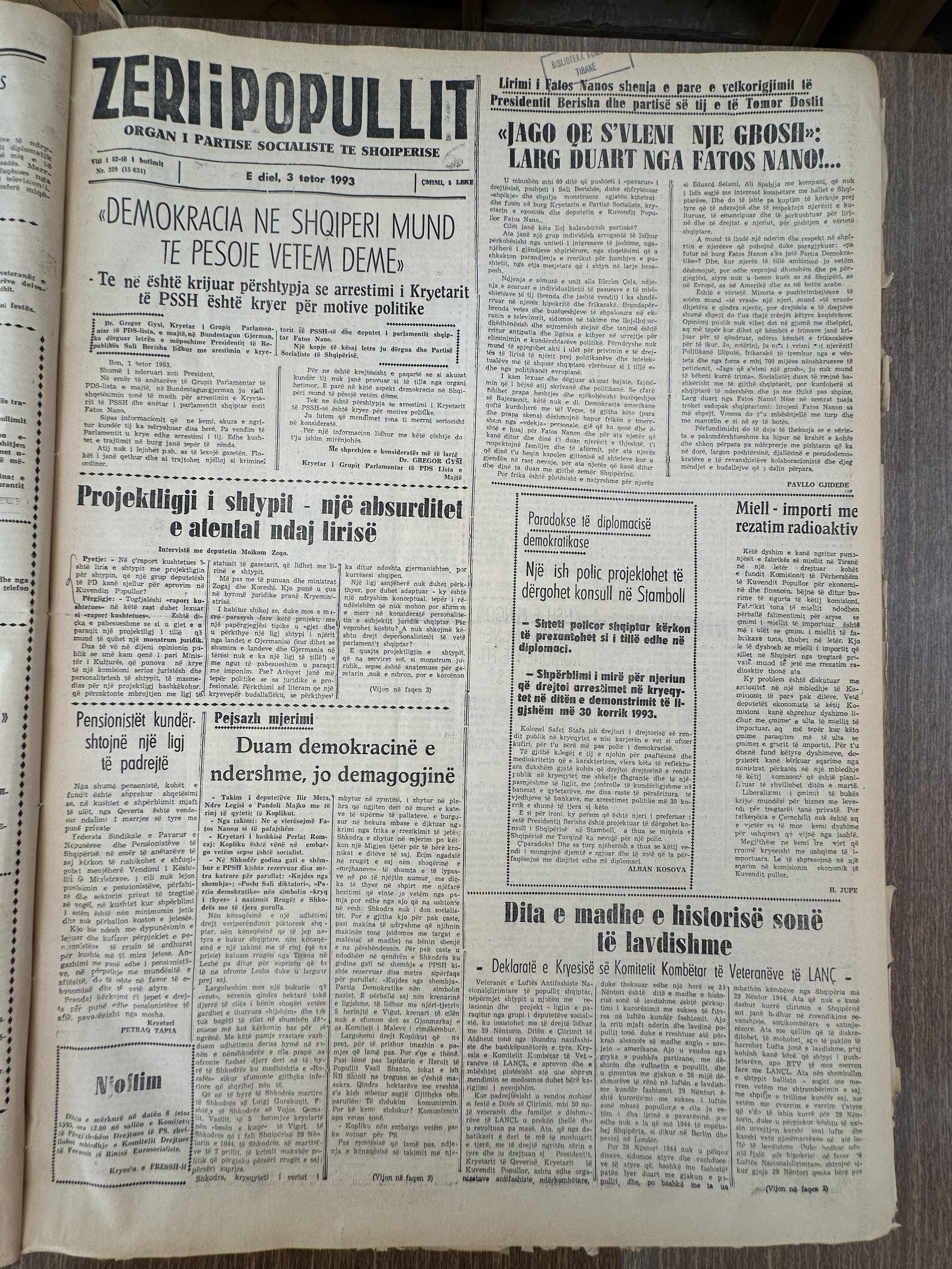 Zëri i Popullit 1993-10-03