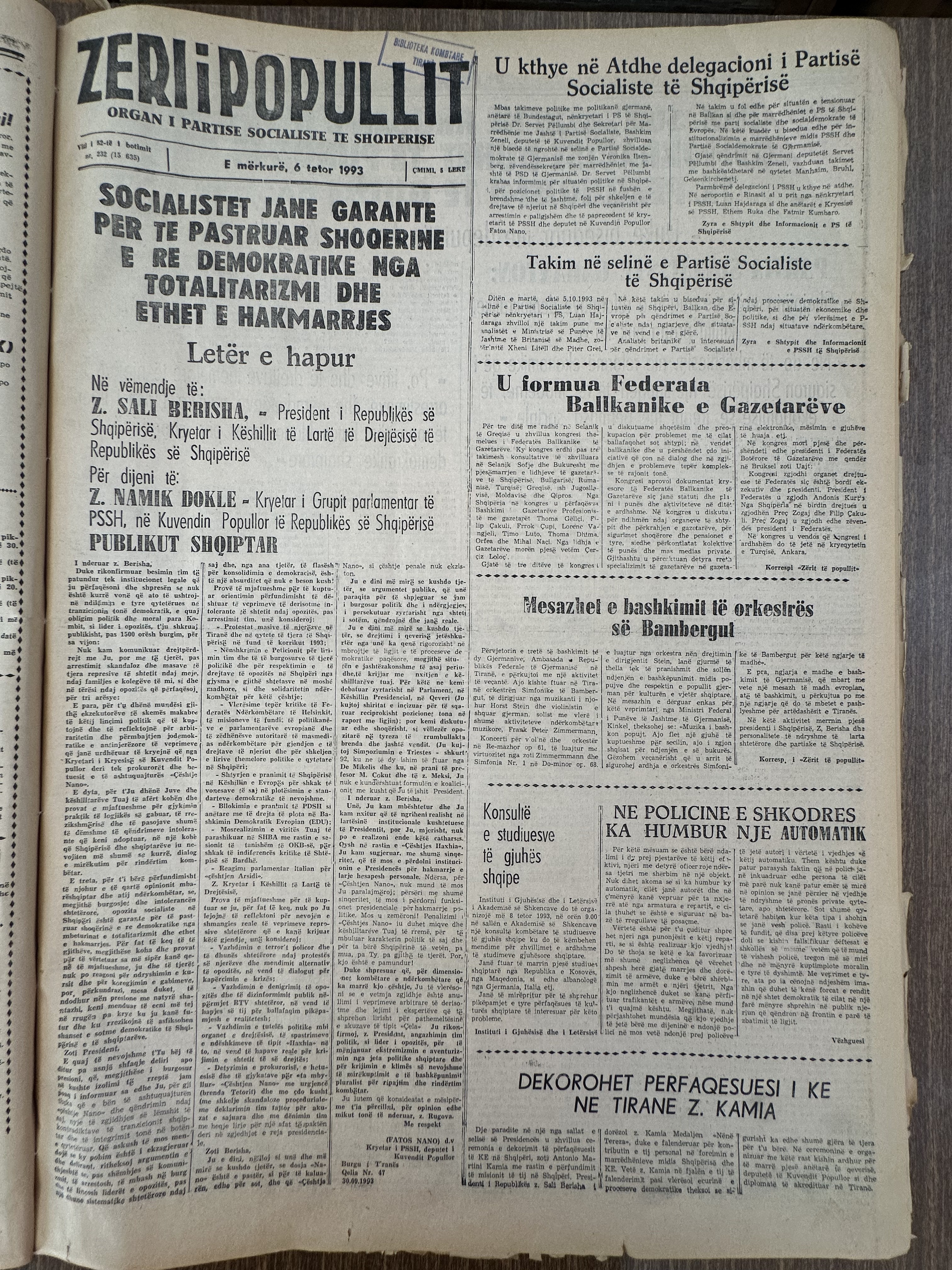 Zëri i Popullit 1993-10-06