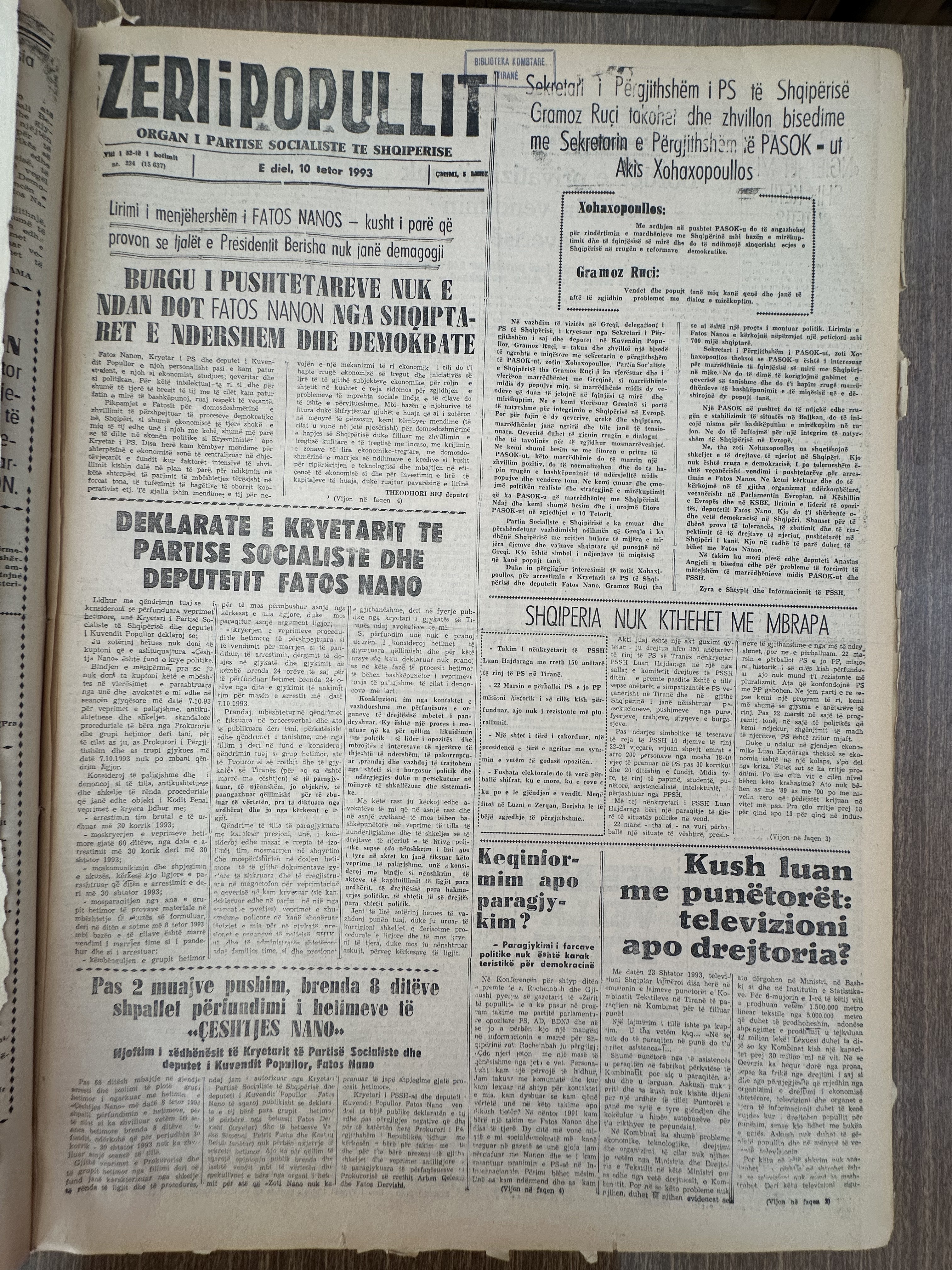 Zëri i Popullit 1993-10-10