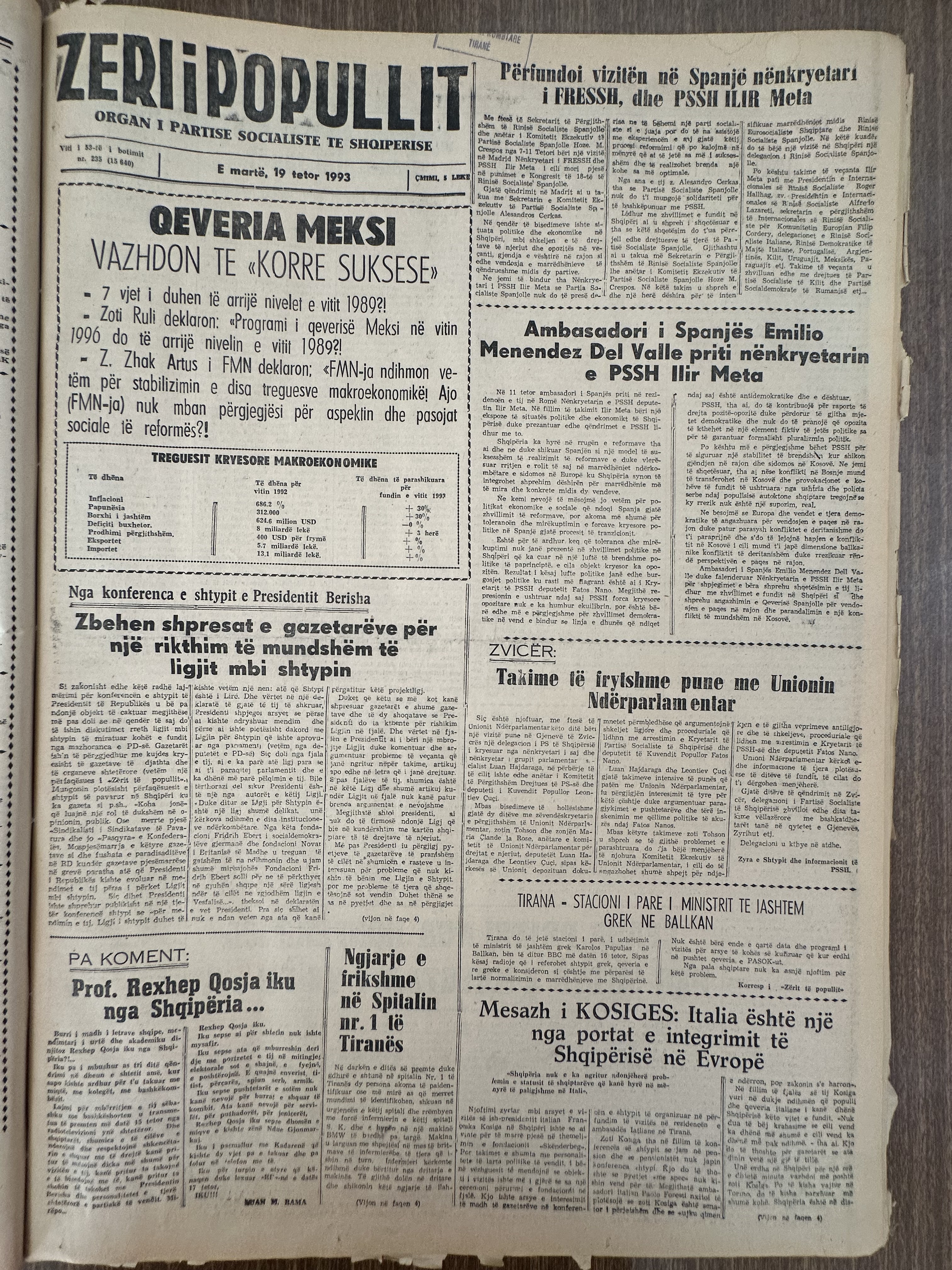 Zëri i Popullit 1993-10-19