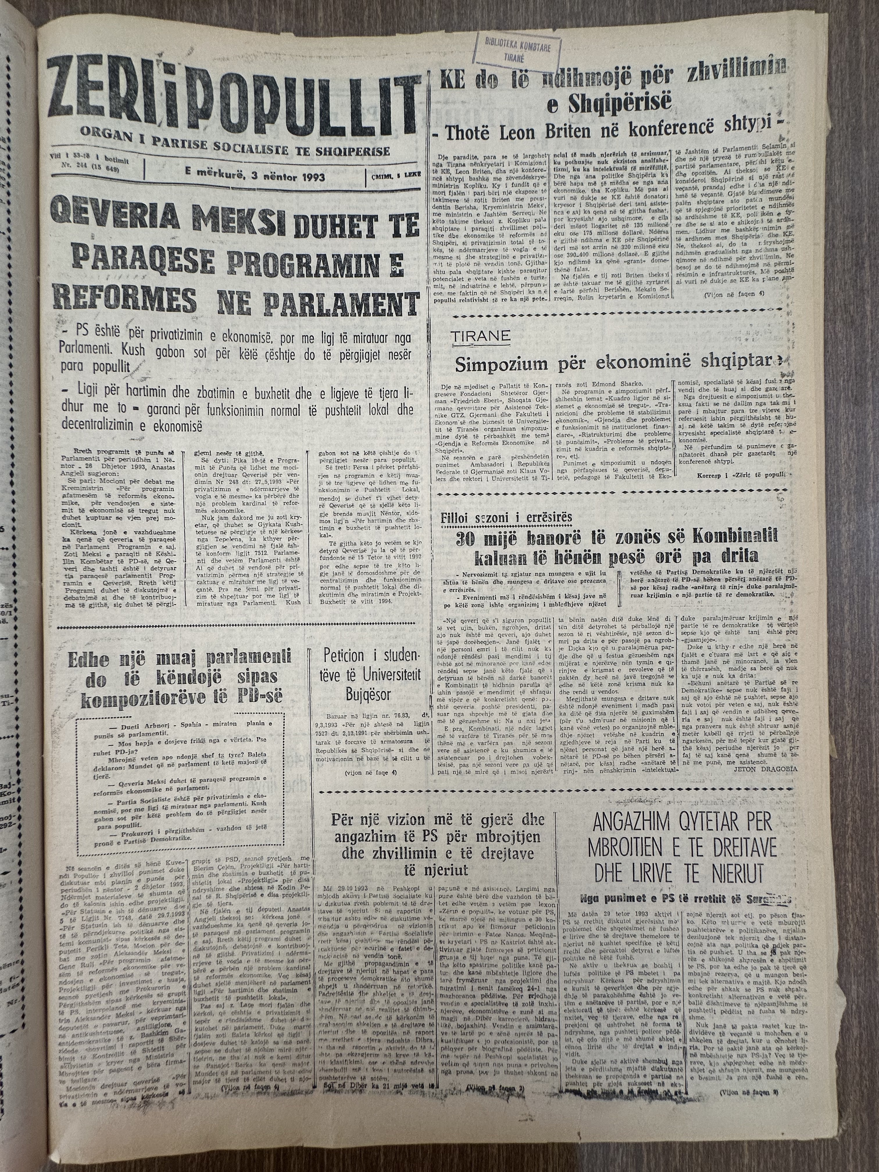 Zëri i Popullit 1993-09-03