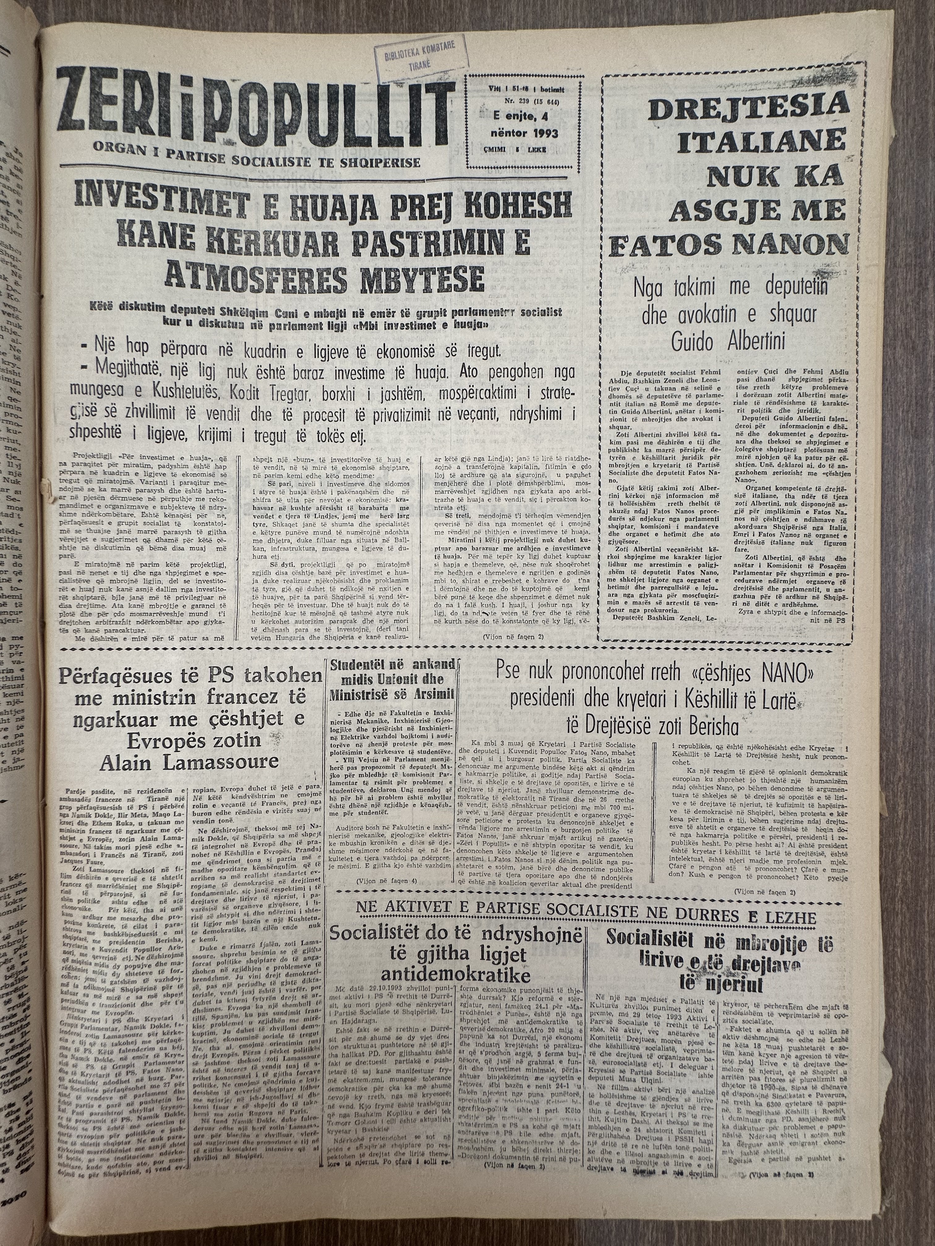 Zëri i Popullit 1993-03-18