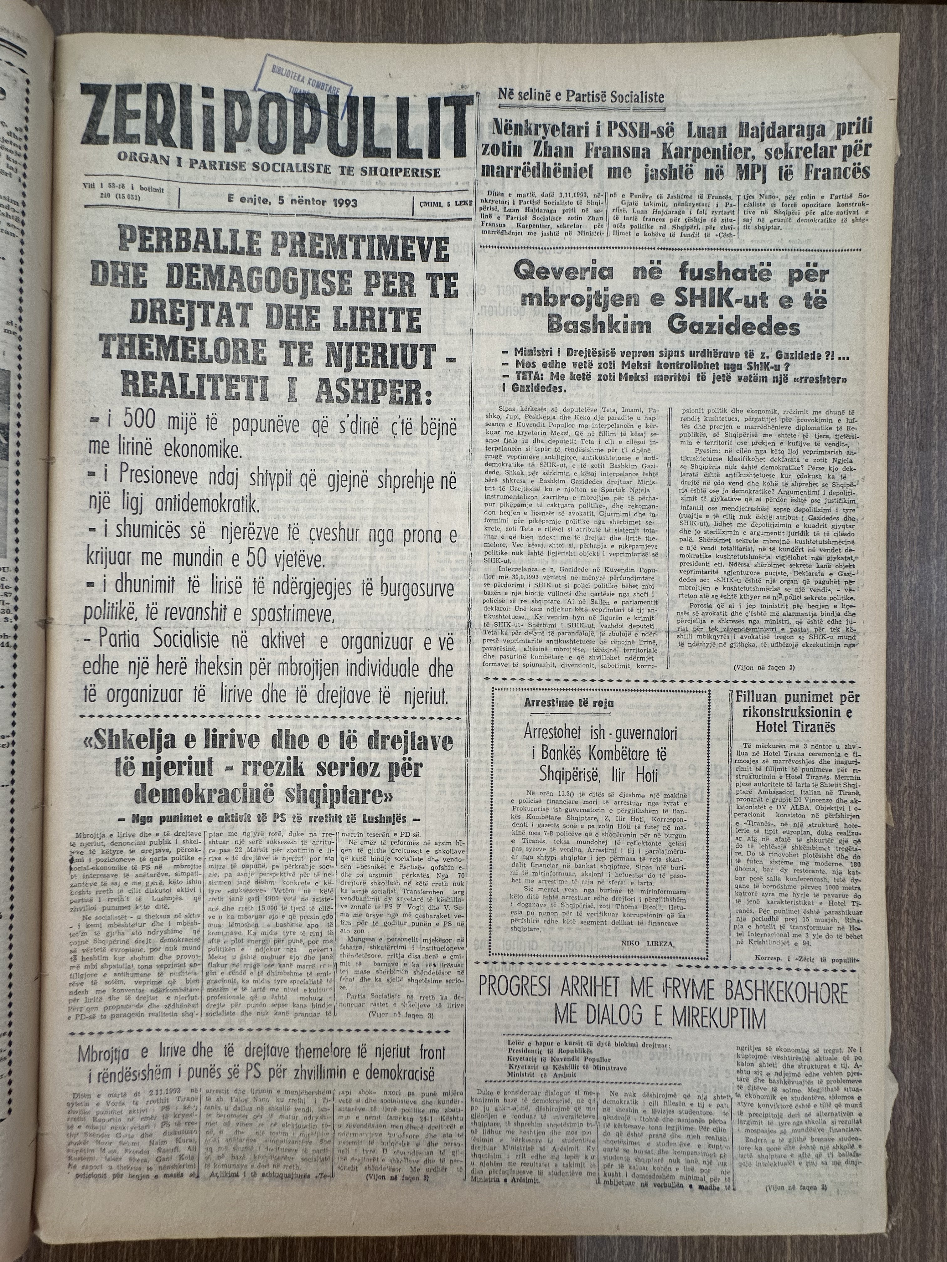 Zëri i Popullit 1993-11-05