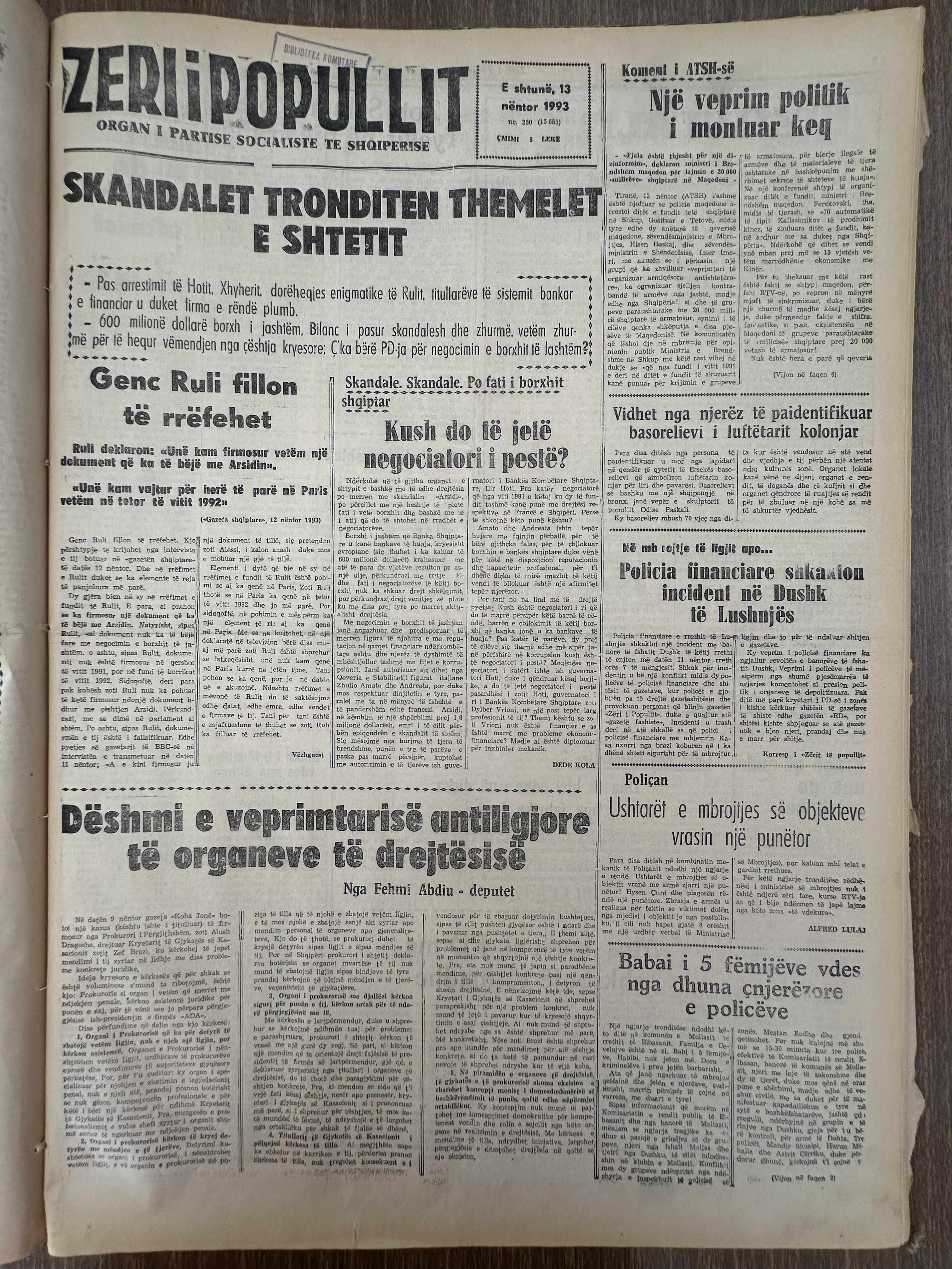 Zëri i Popullit 1993-11-13