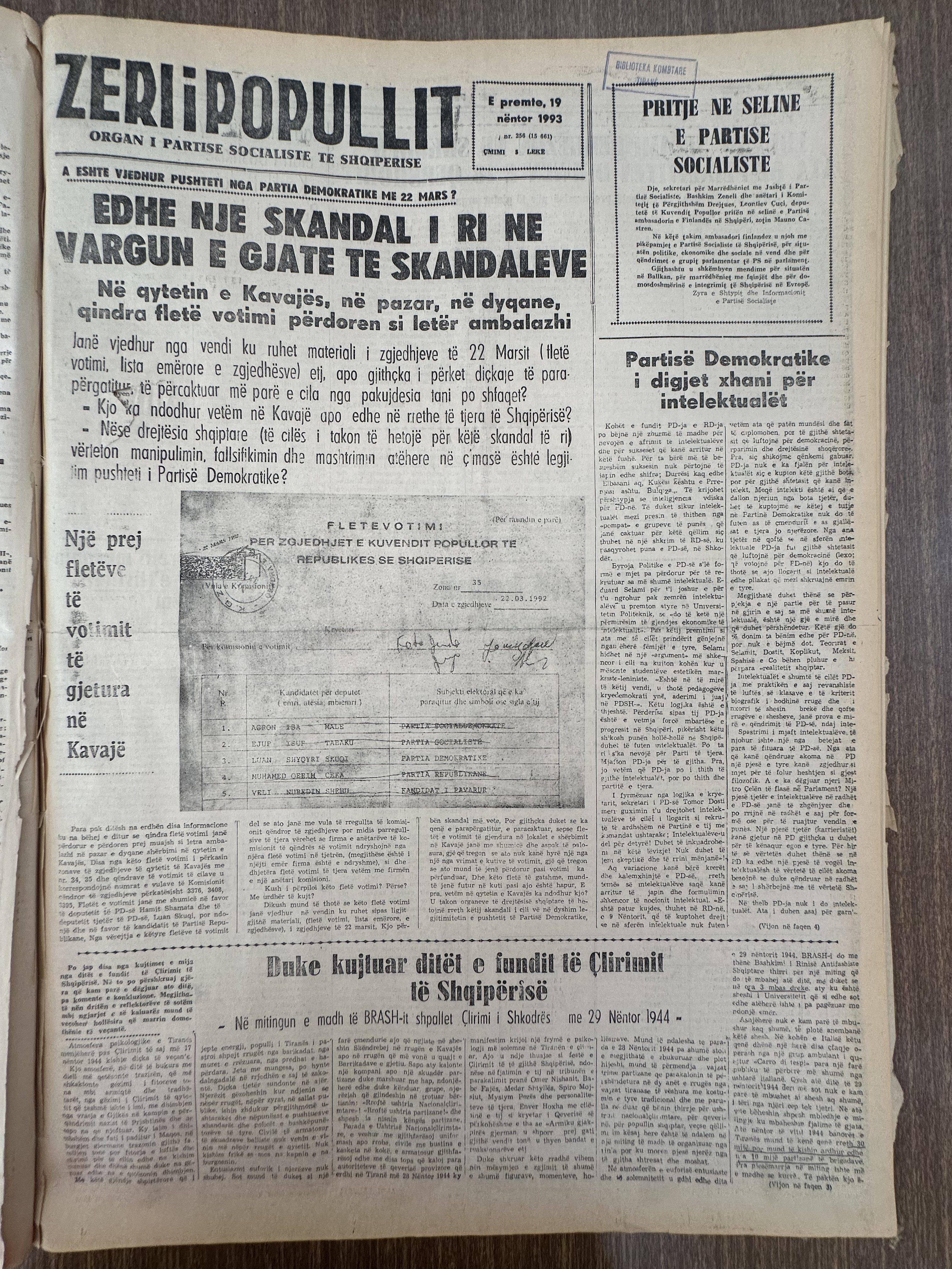 Zëri i Popullit 1993-11-19