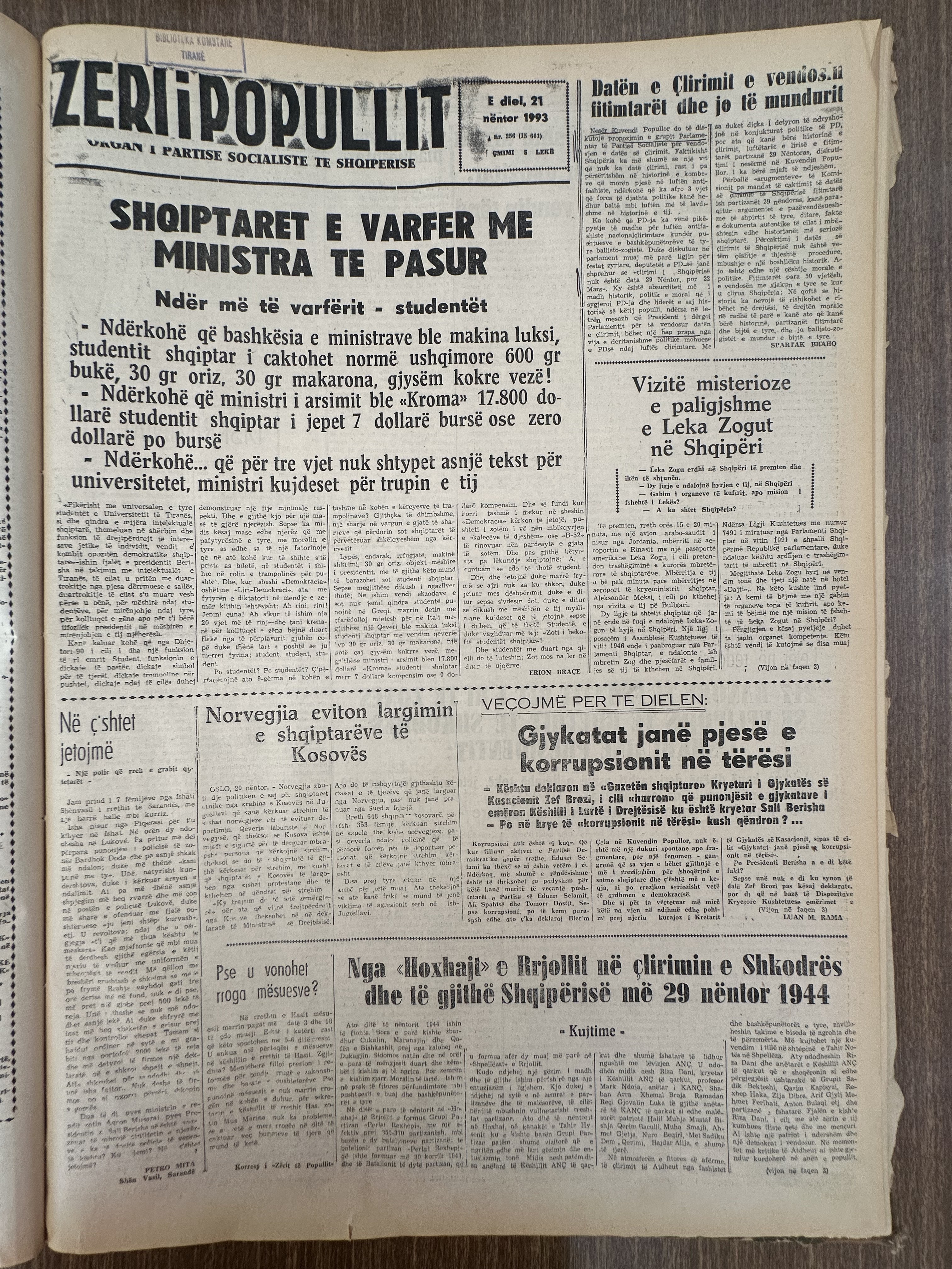 Zëri i Popullit 1993-11-21
