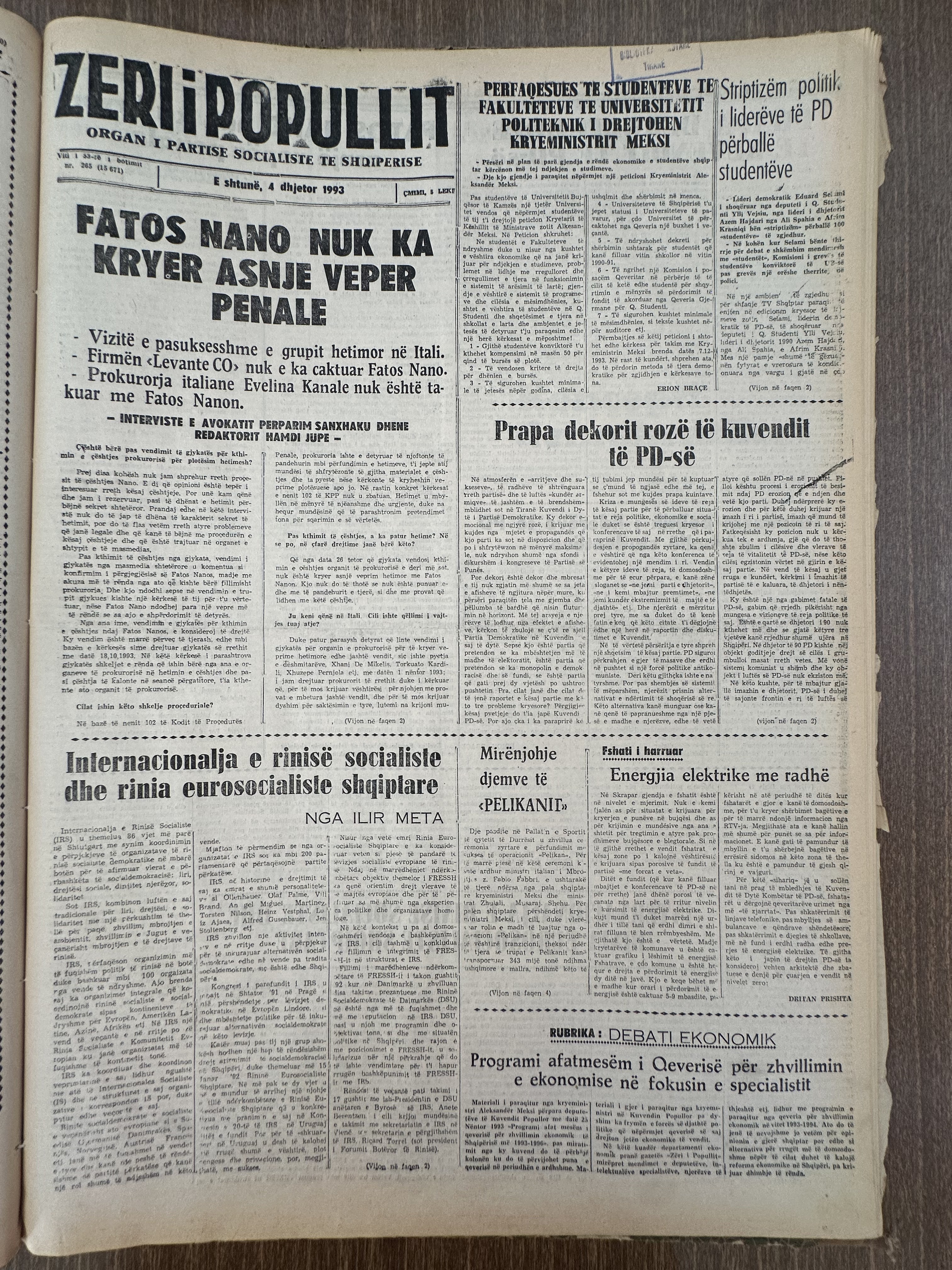 Zëri i Popullit 1993-12-04