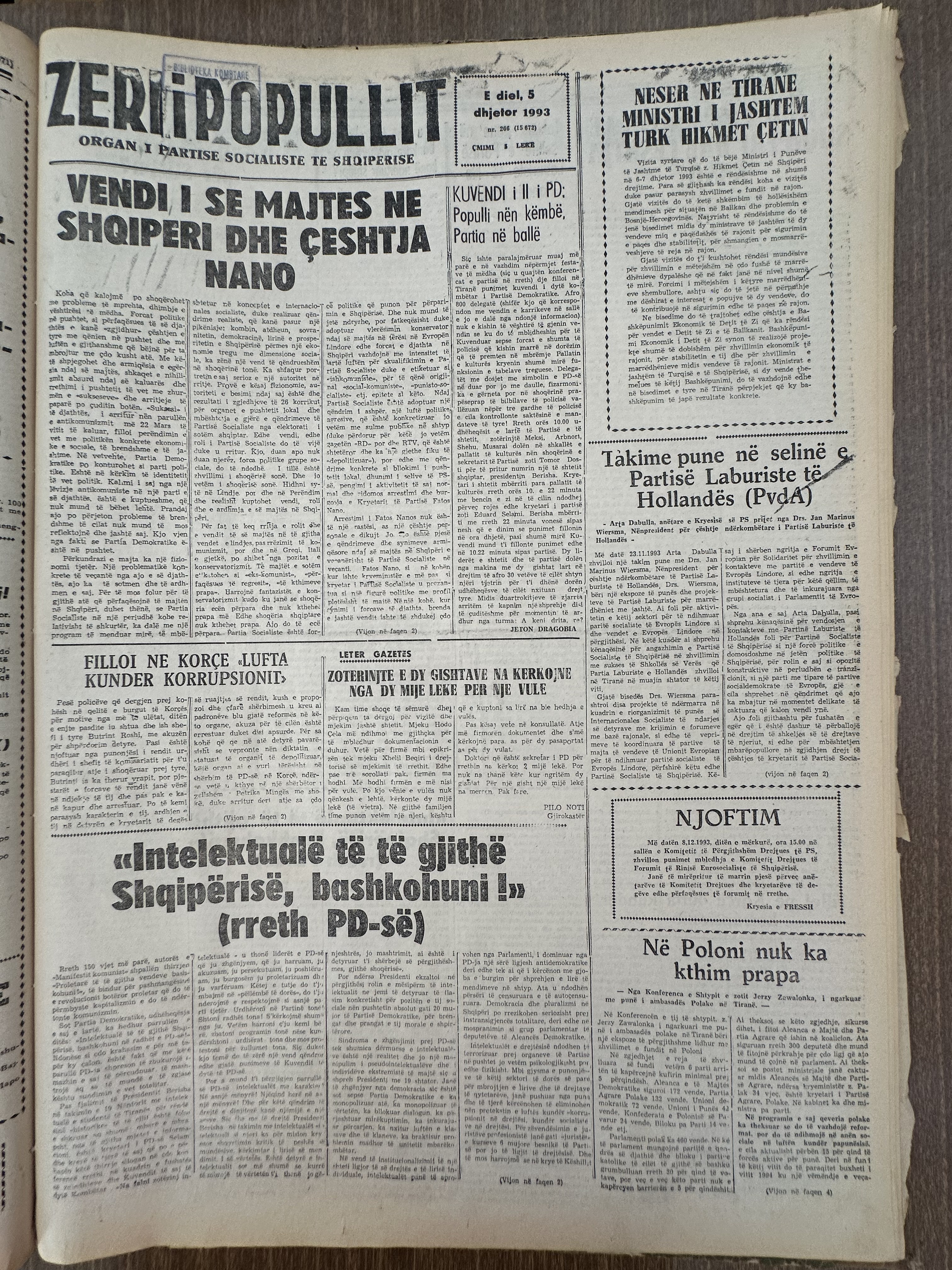 Zëri i Popullit 1993-12-05
