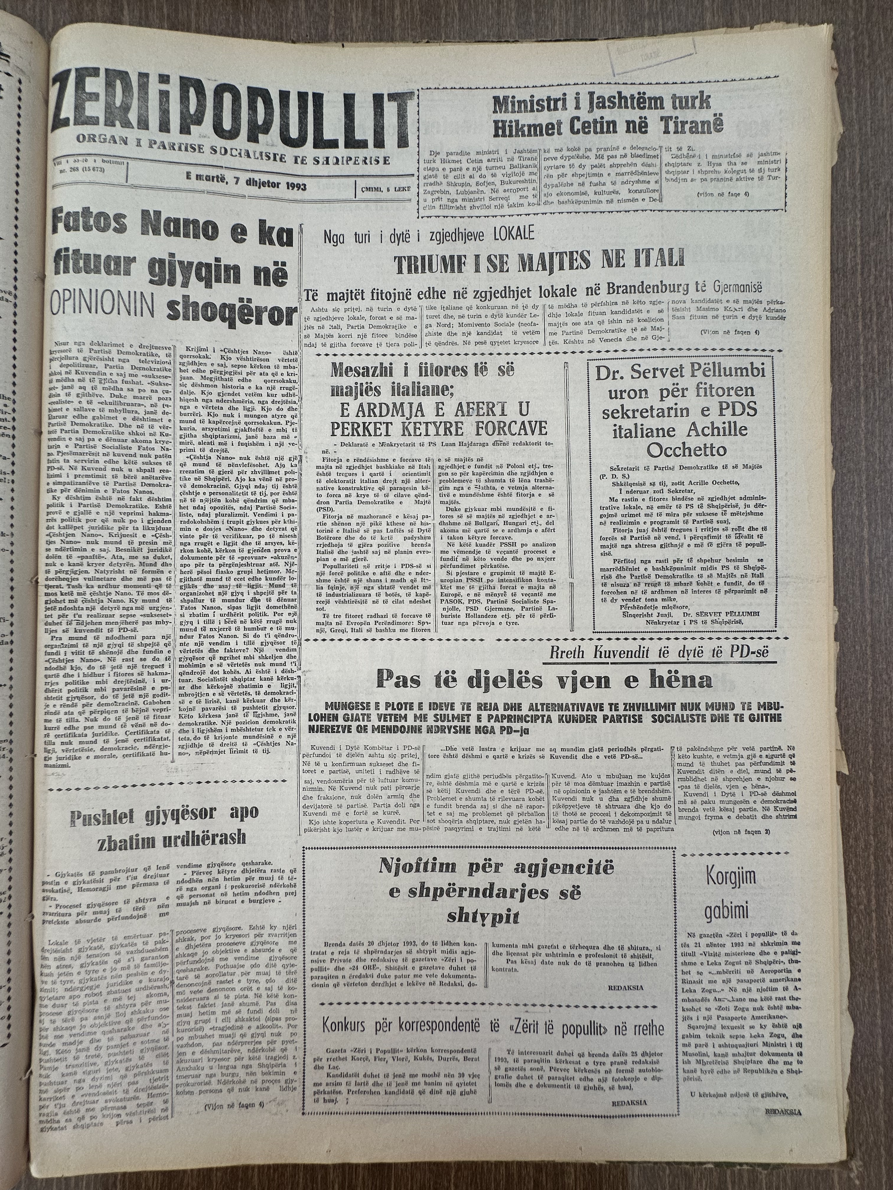 Zëri i Popullit 1993-12-07
