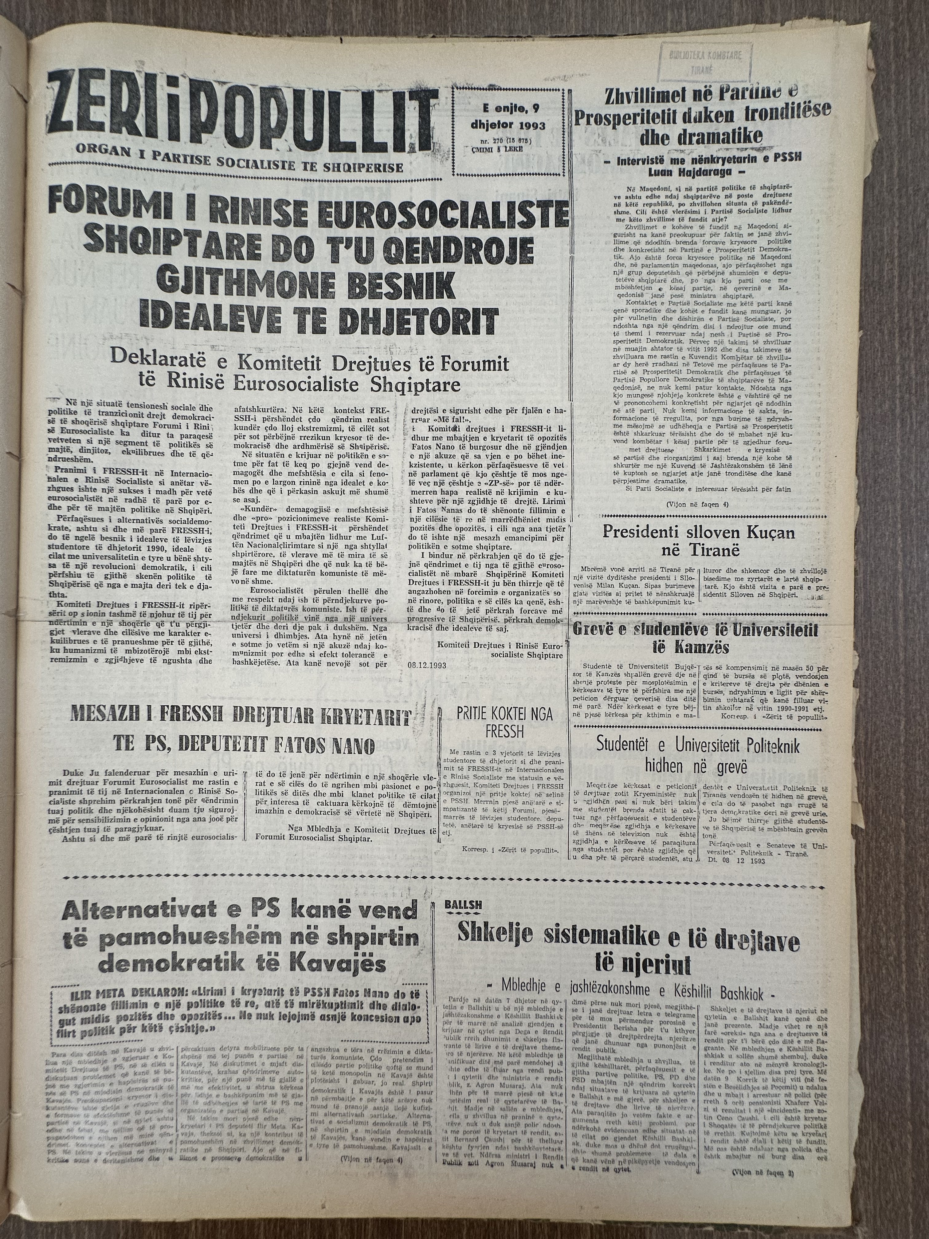 Zëri i Popullit 1993-12-09