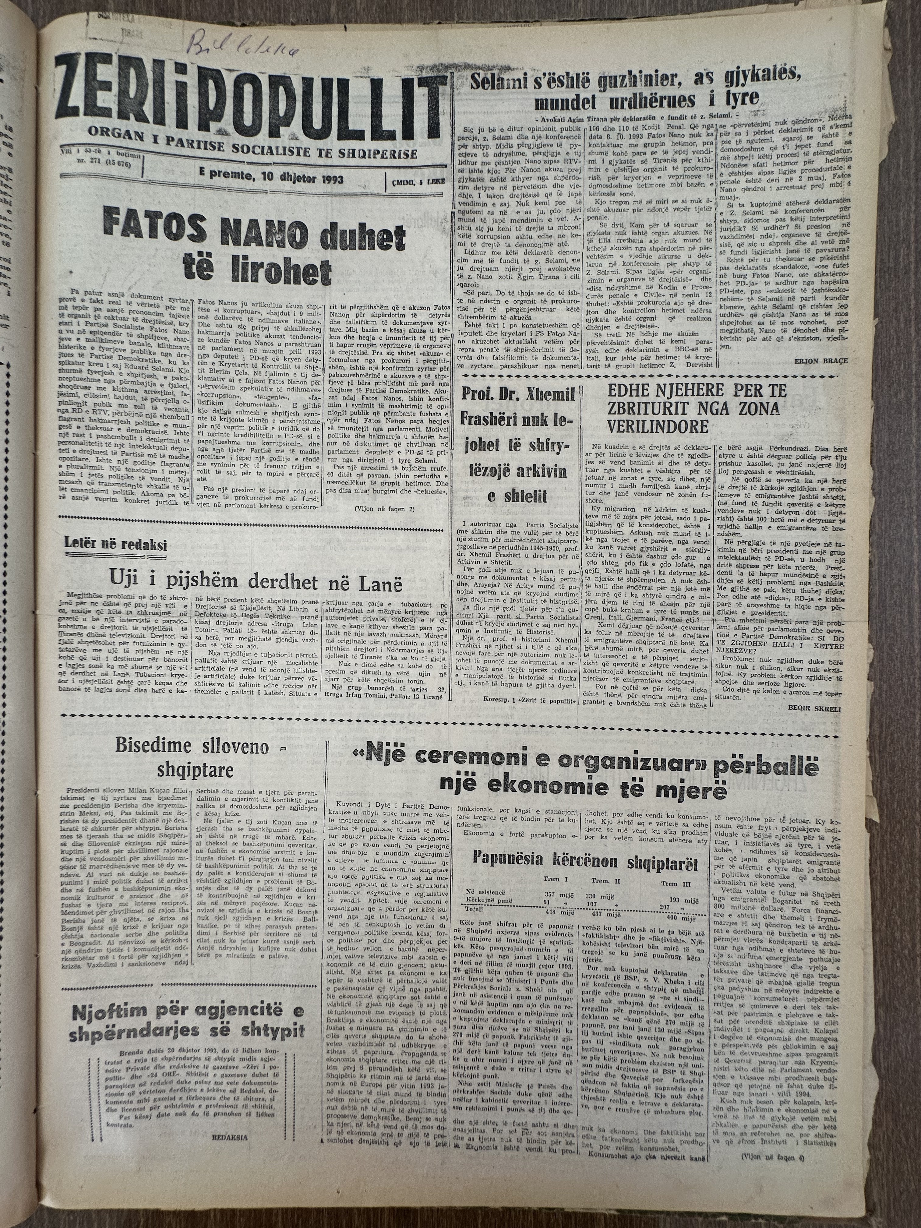 Zëri i Popullit 1993-12-10