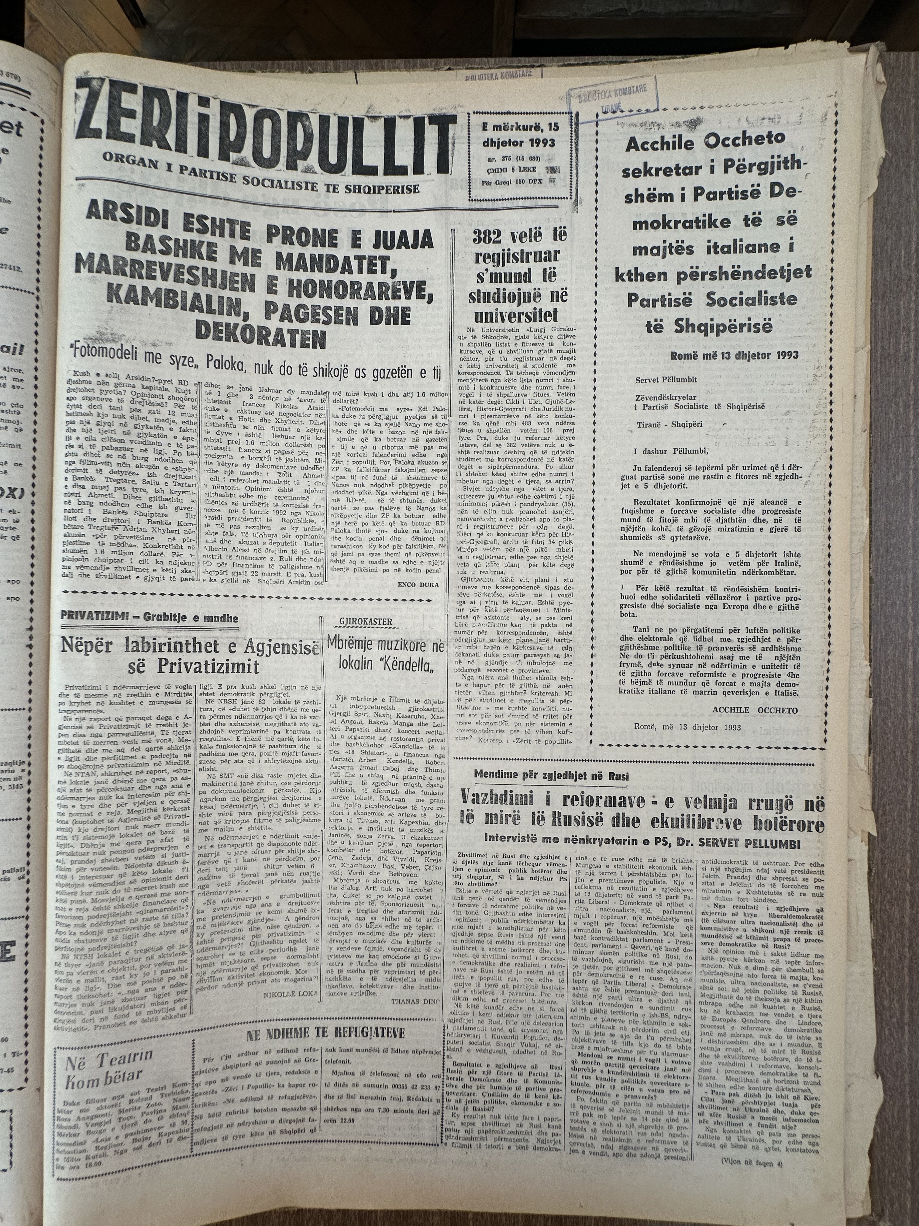 Zëri i Popullit 1993-12-15