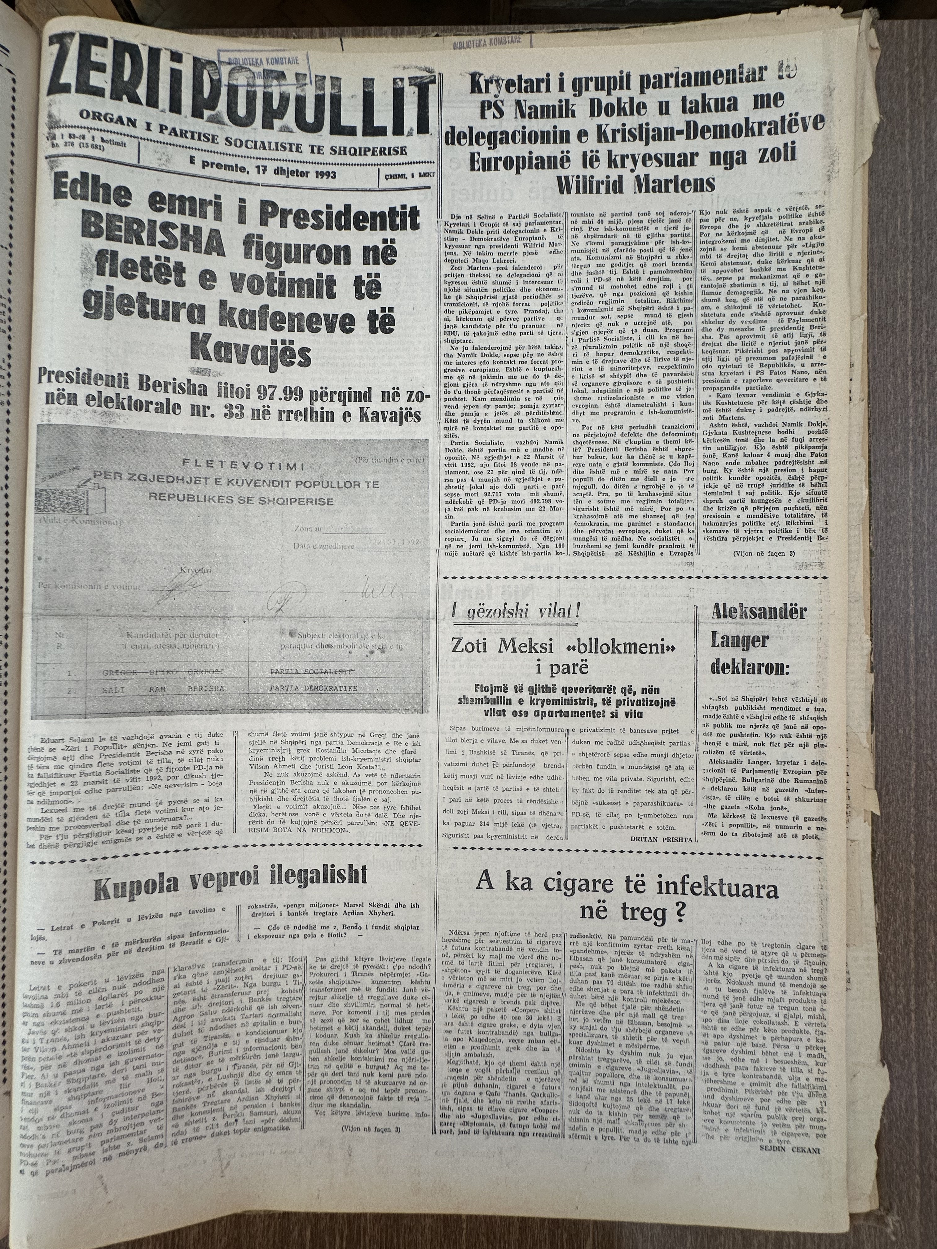 Zëri i Popullit 1993-12-17