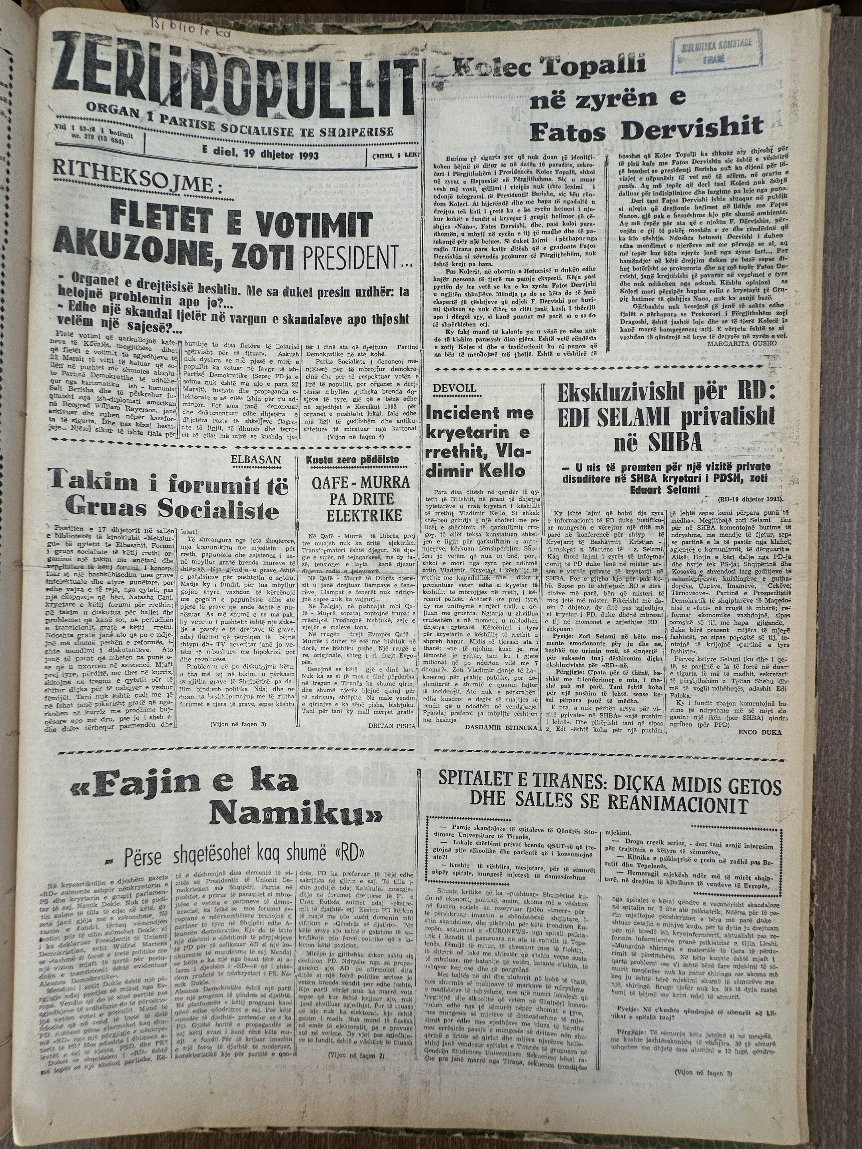 Zëri i Popullit 1993-12-19