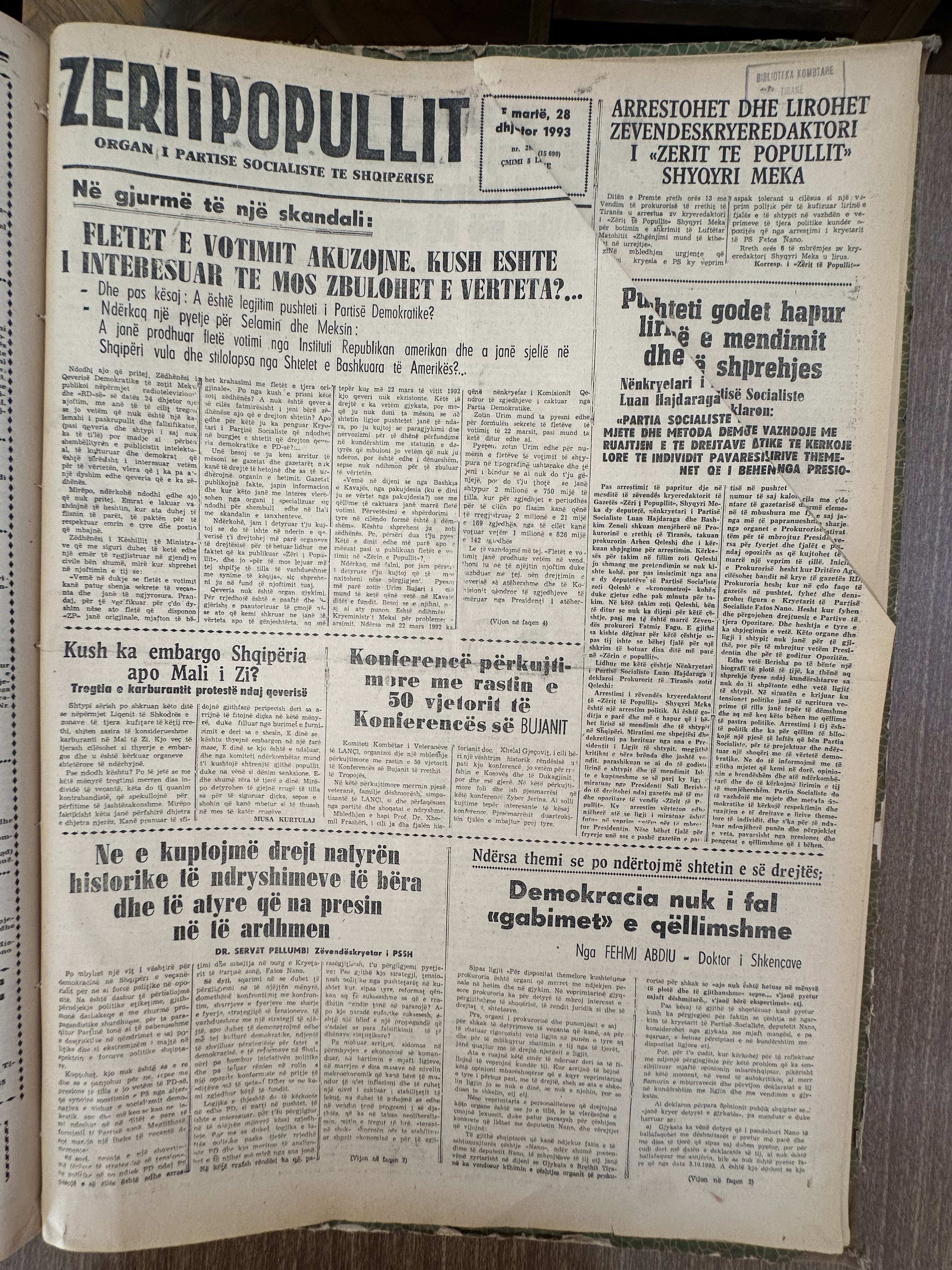 Zëri i Popullit 1993-12-28