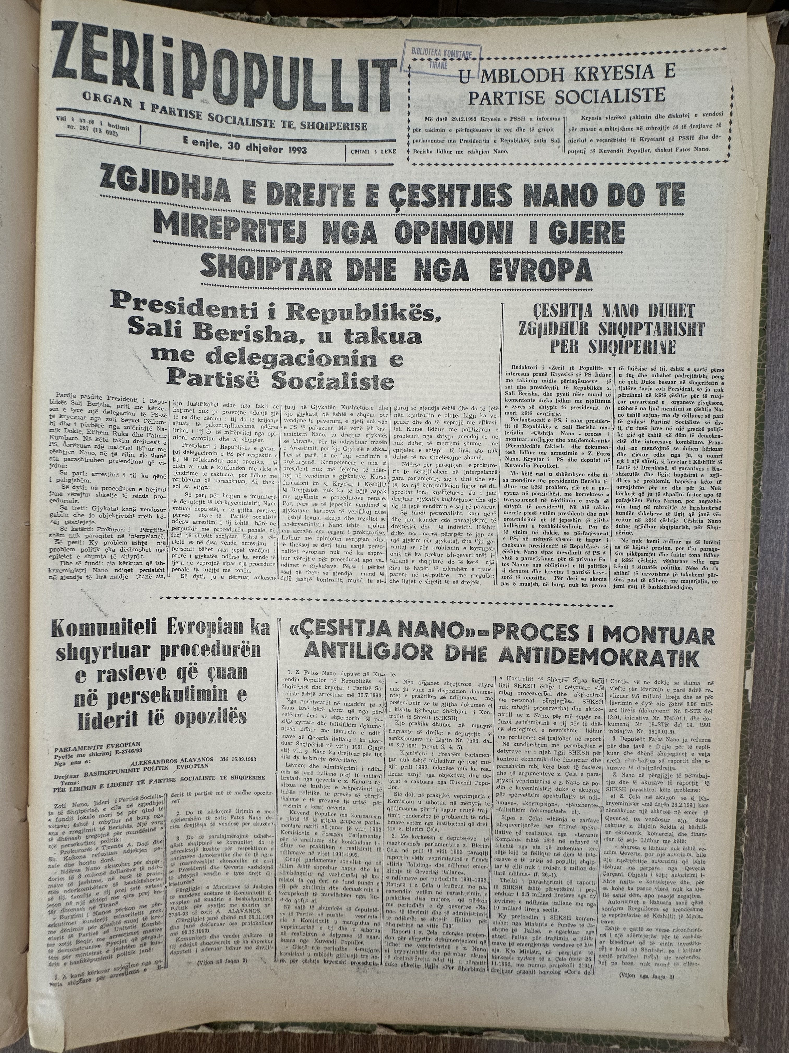 Zëri i Popullit 1993-12-30