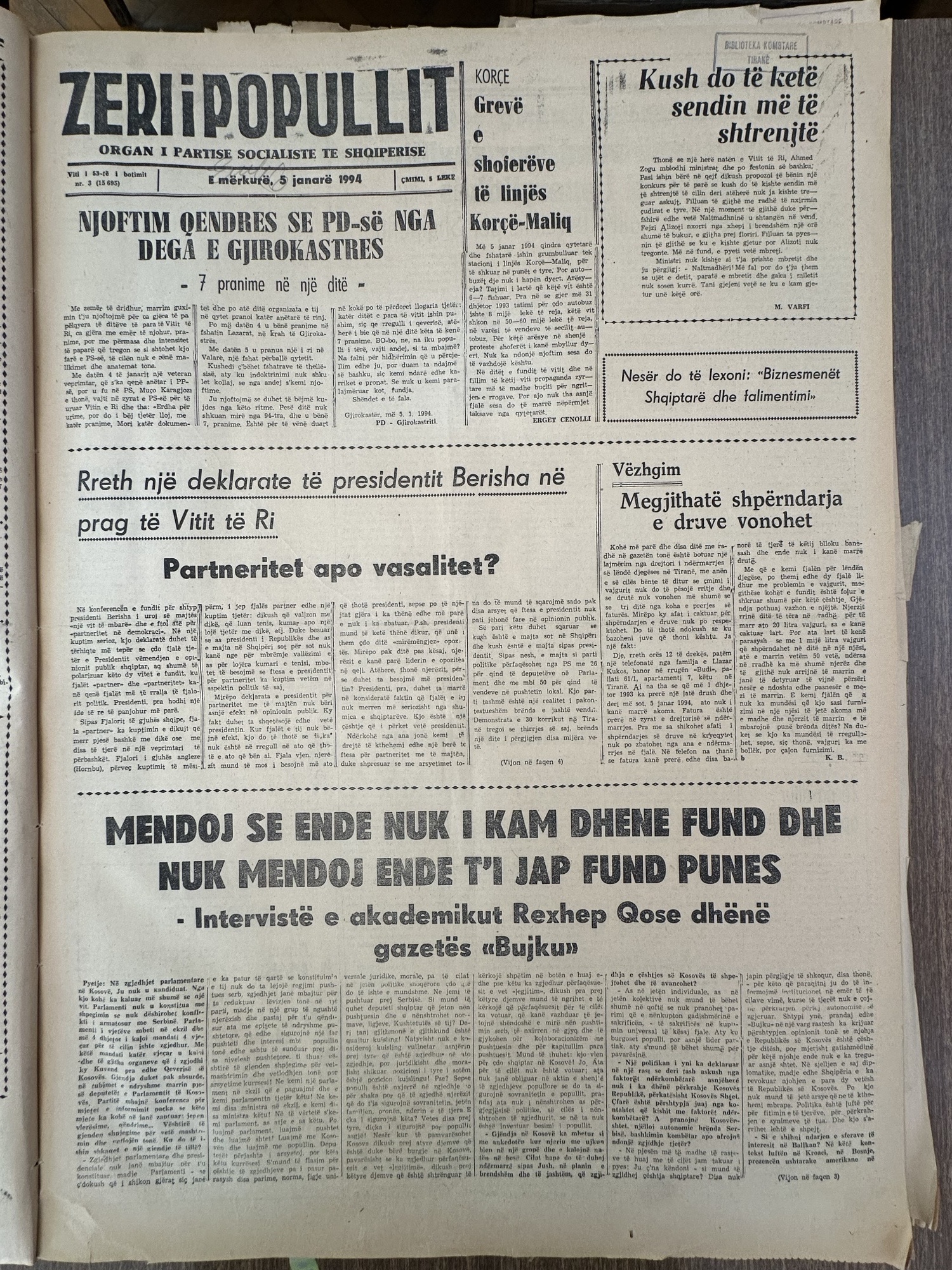 Zëri i Popullit 1994-01-05