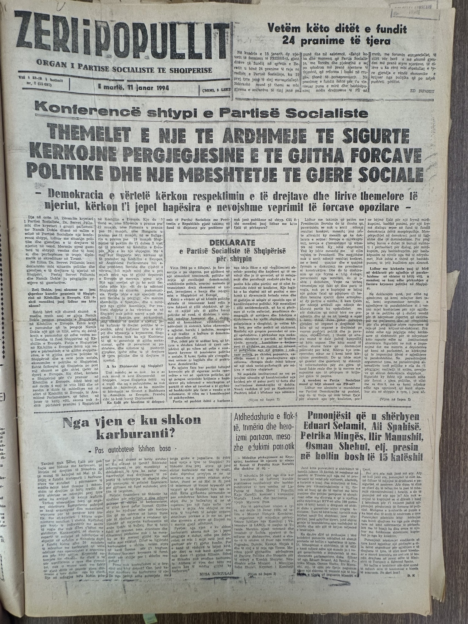 Zëri i Popullit 1994-01-11