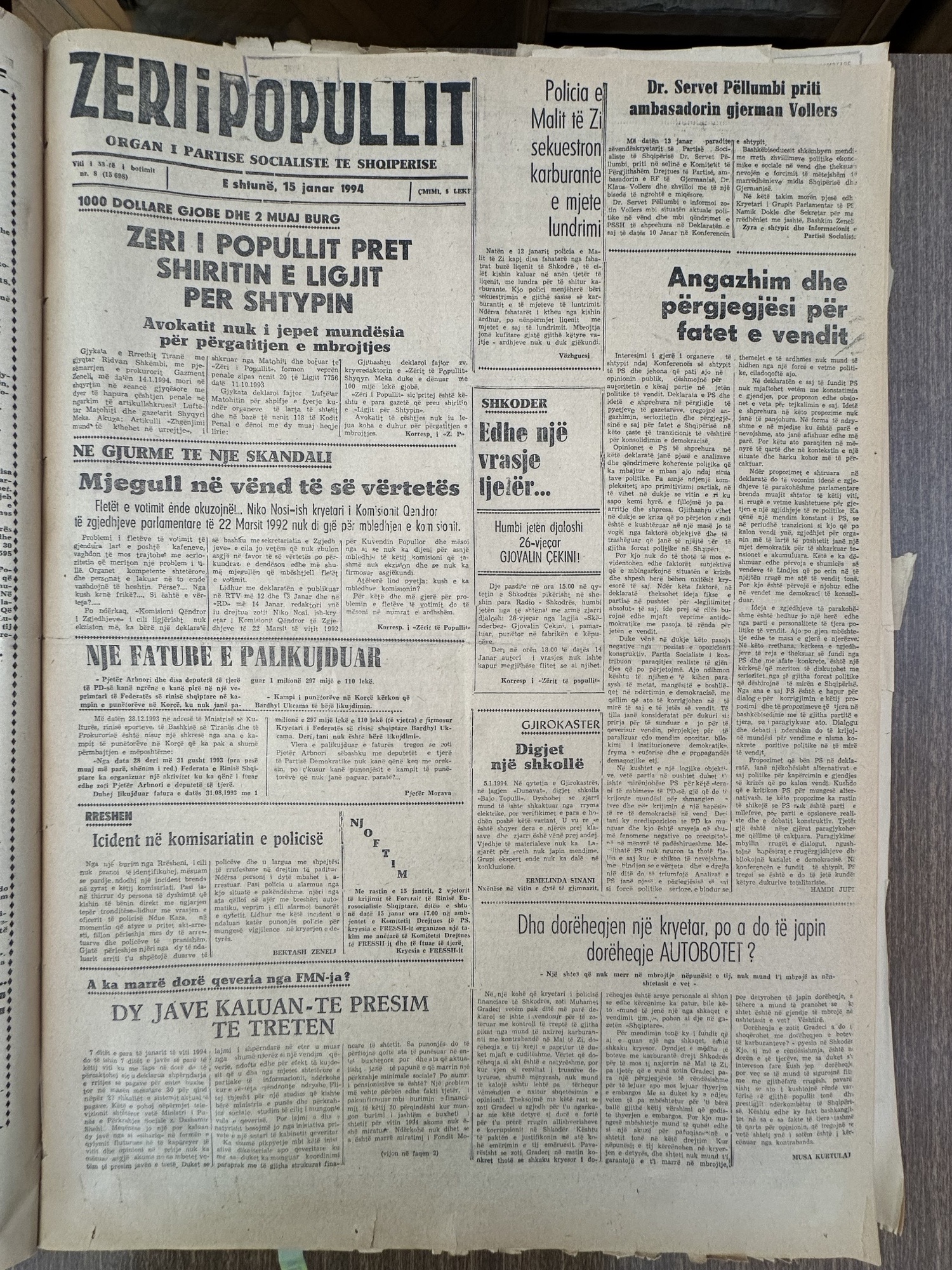 Zëri i Popullit 1994-01-15