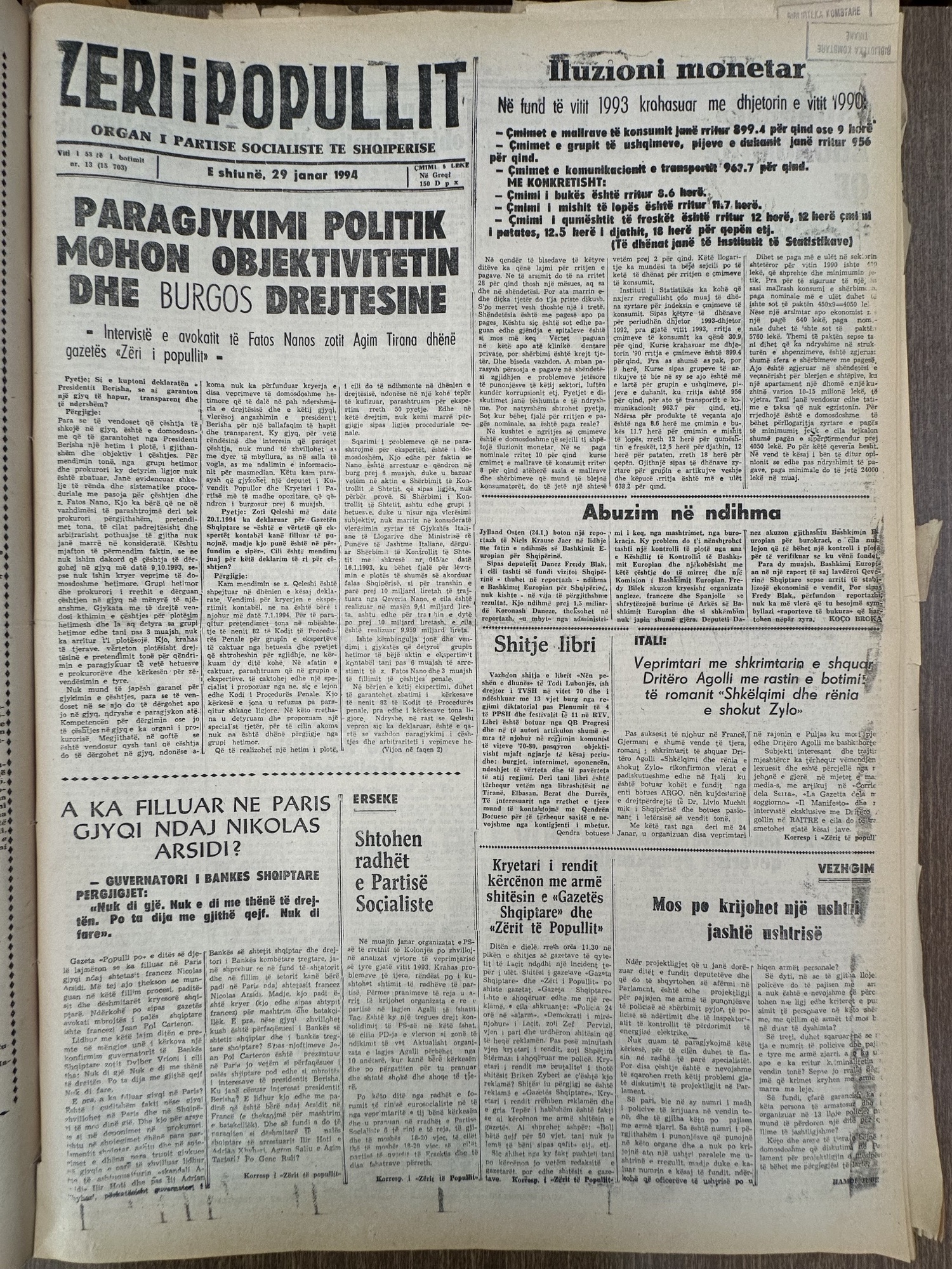Zëri i Popullit 1994-01-29