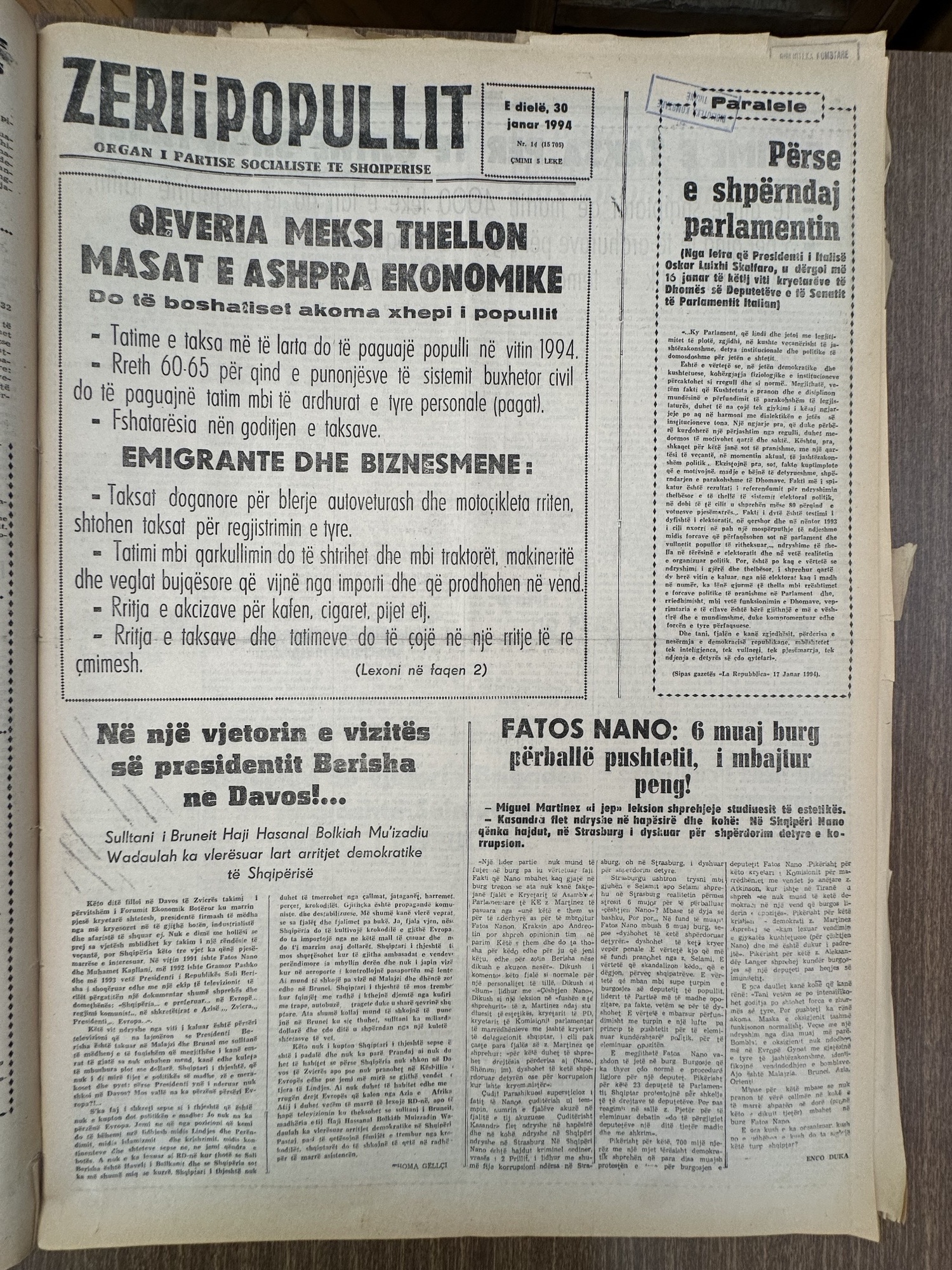 Zëri i Popullit 1994-01-30