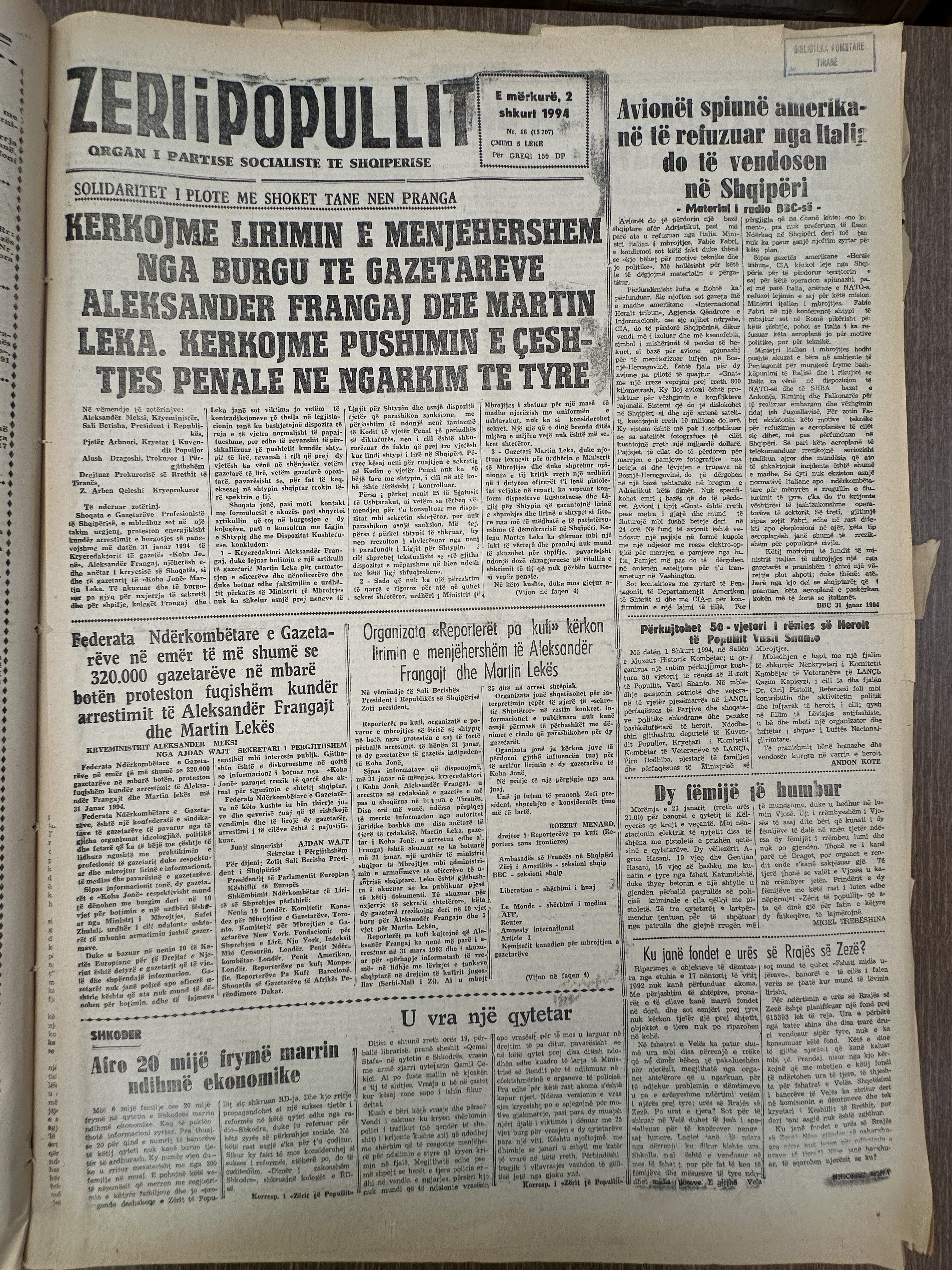 Zëri i Popullit 1994-02-02
