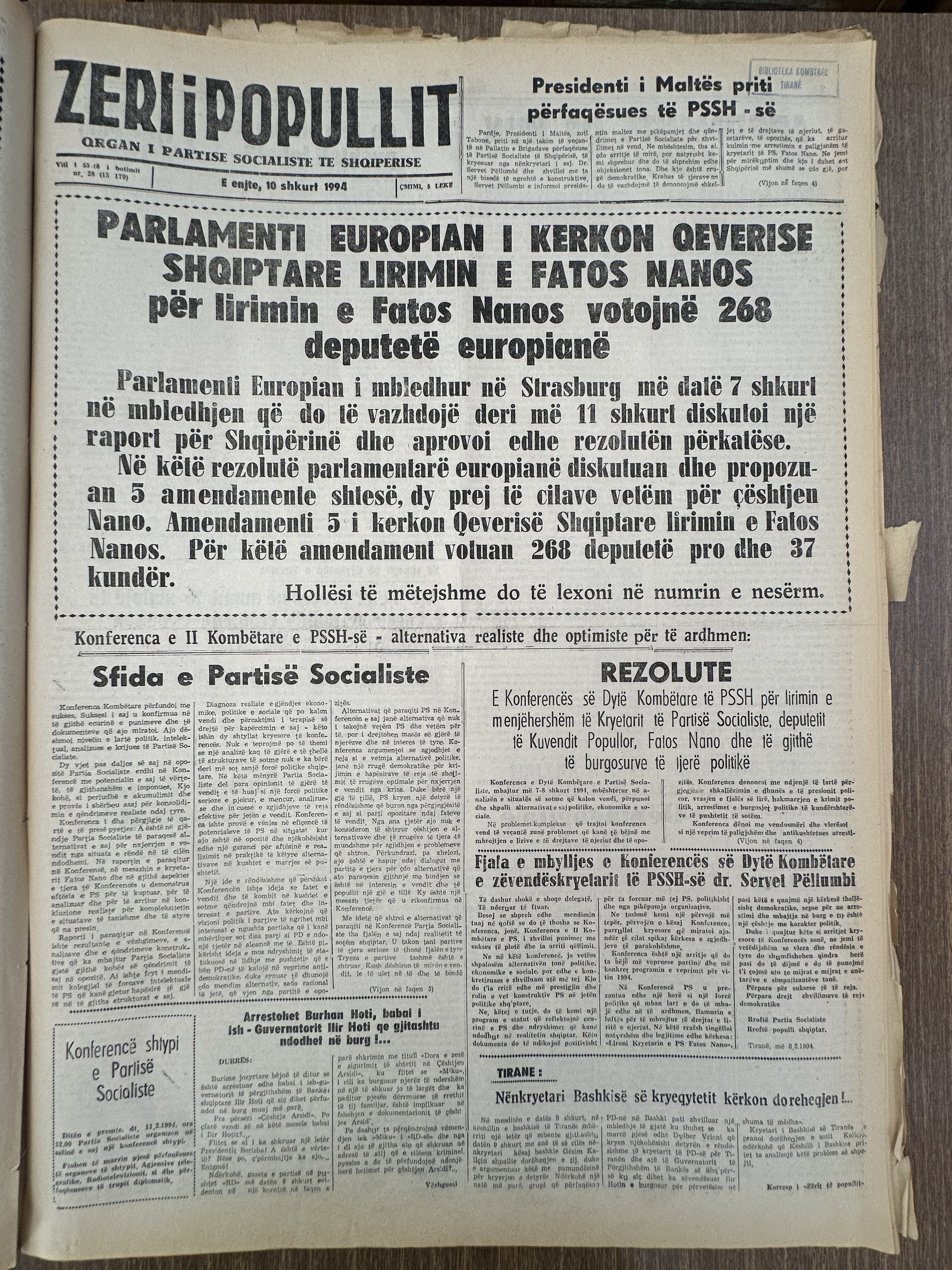 Zëri i Popullit 1994-02-10
