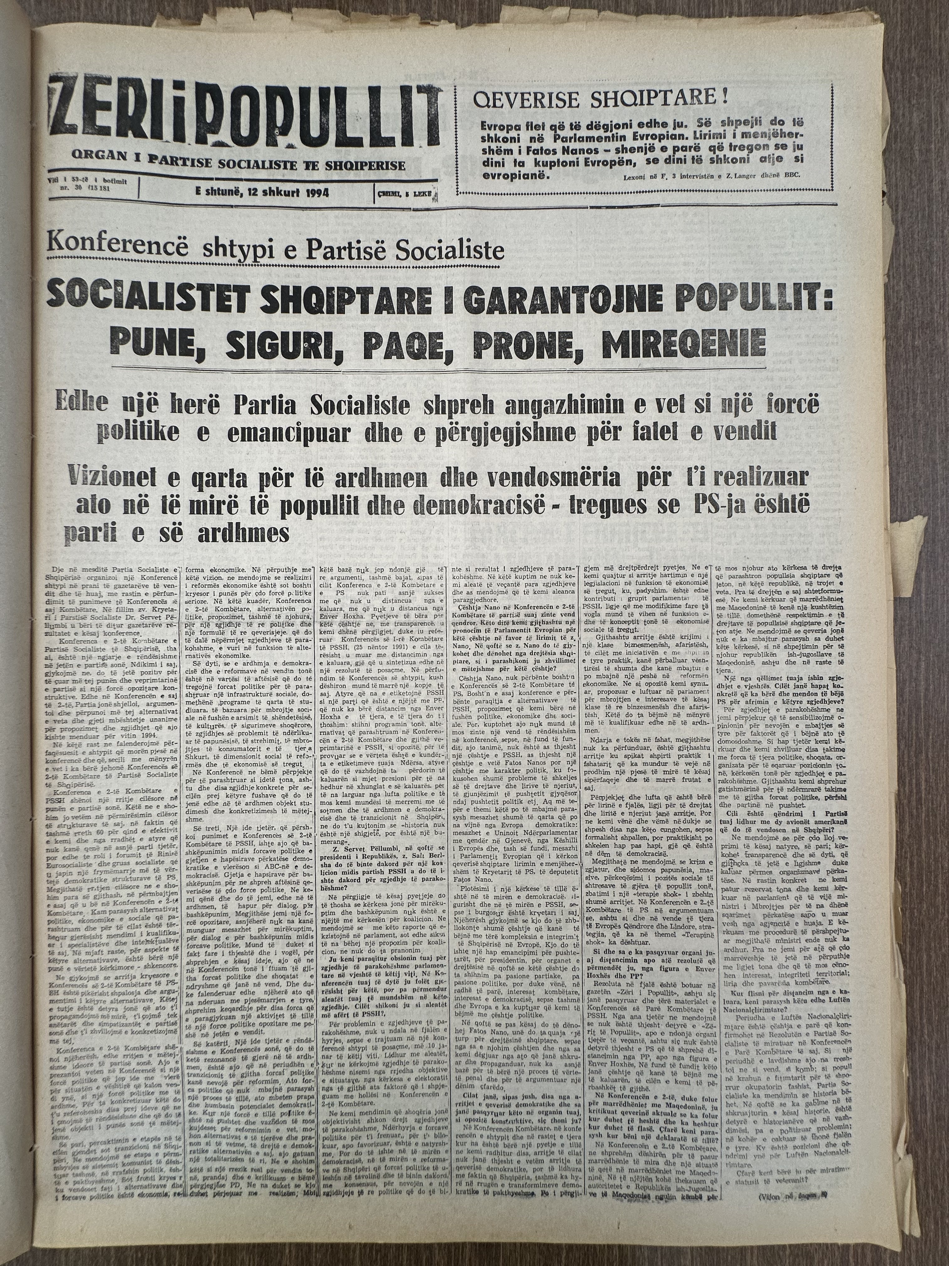 Zëri i Popullit 1994-02-12